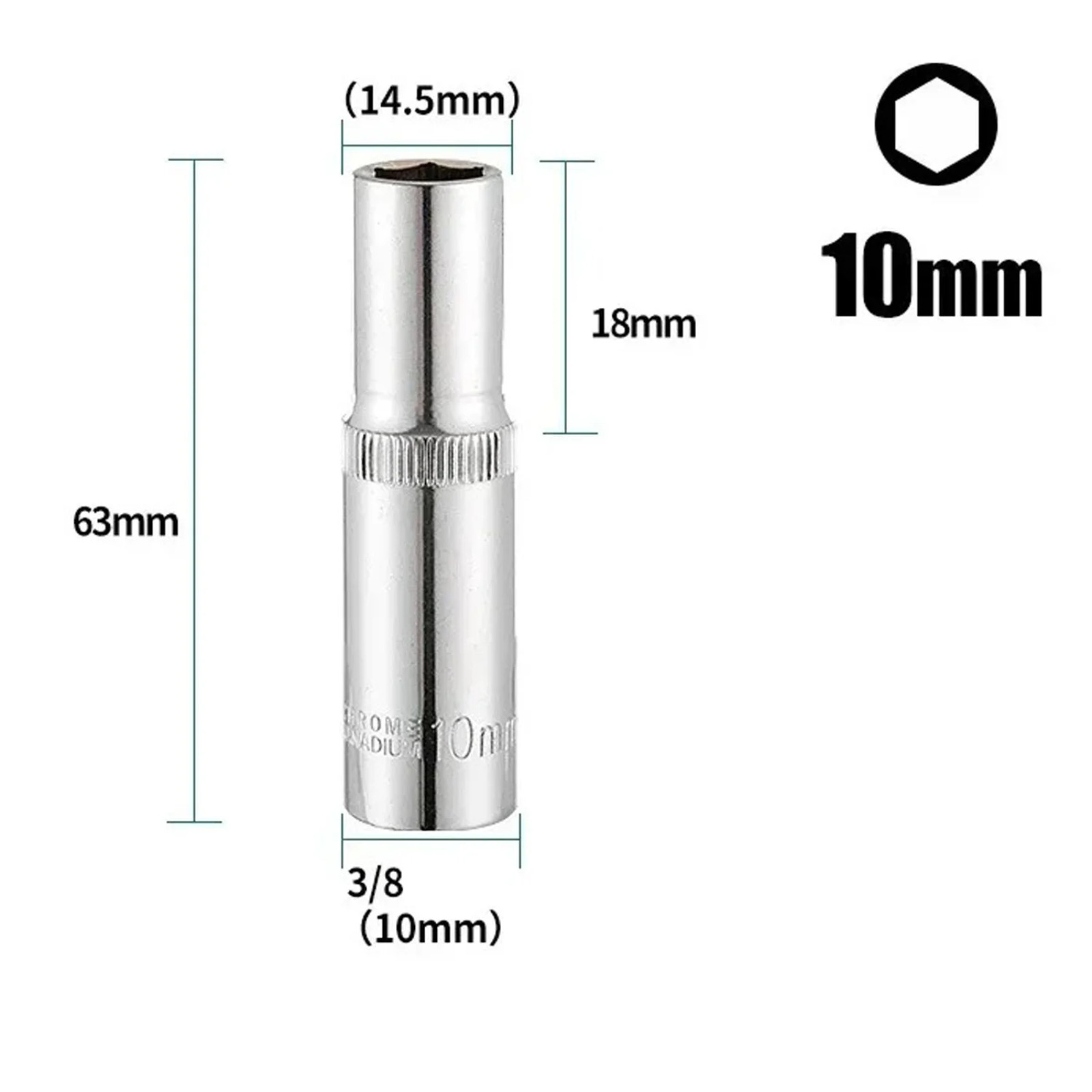 [1-Piece] 10mm Socket Set, 1/4-Inch & 3/8-Inch Drive Impact Socket, 6-Point…