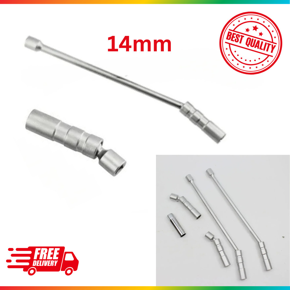 New 14MM Thin Wall Magnetic Swivel Spark Plug Socket 12-Point Removal Tool