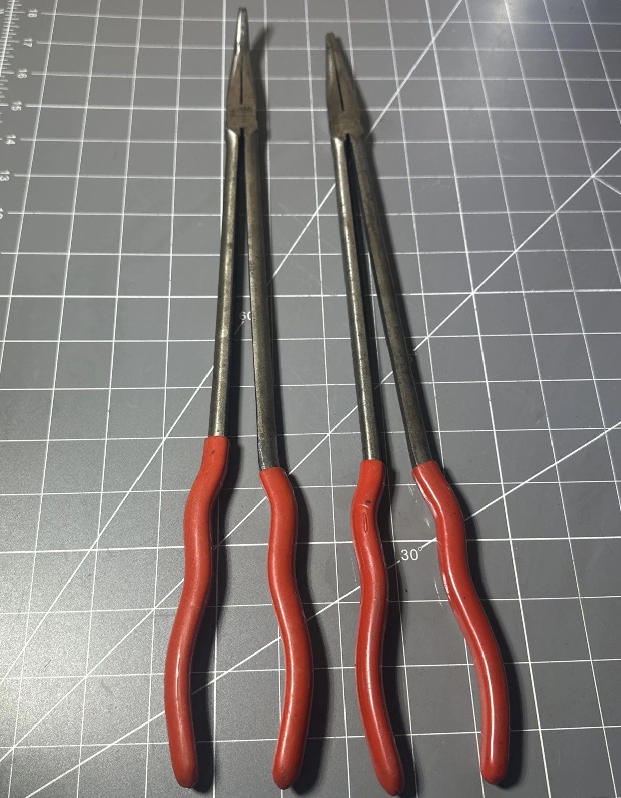 MAC Tools Long Reach Bent & Straight Pliers P116BN & P116S 16″ XL USA Vintage