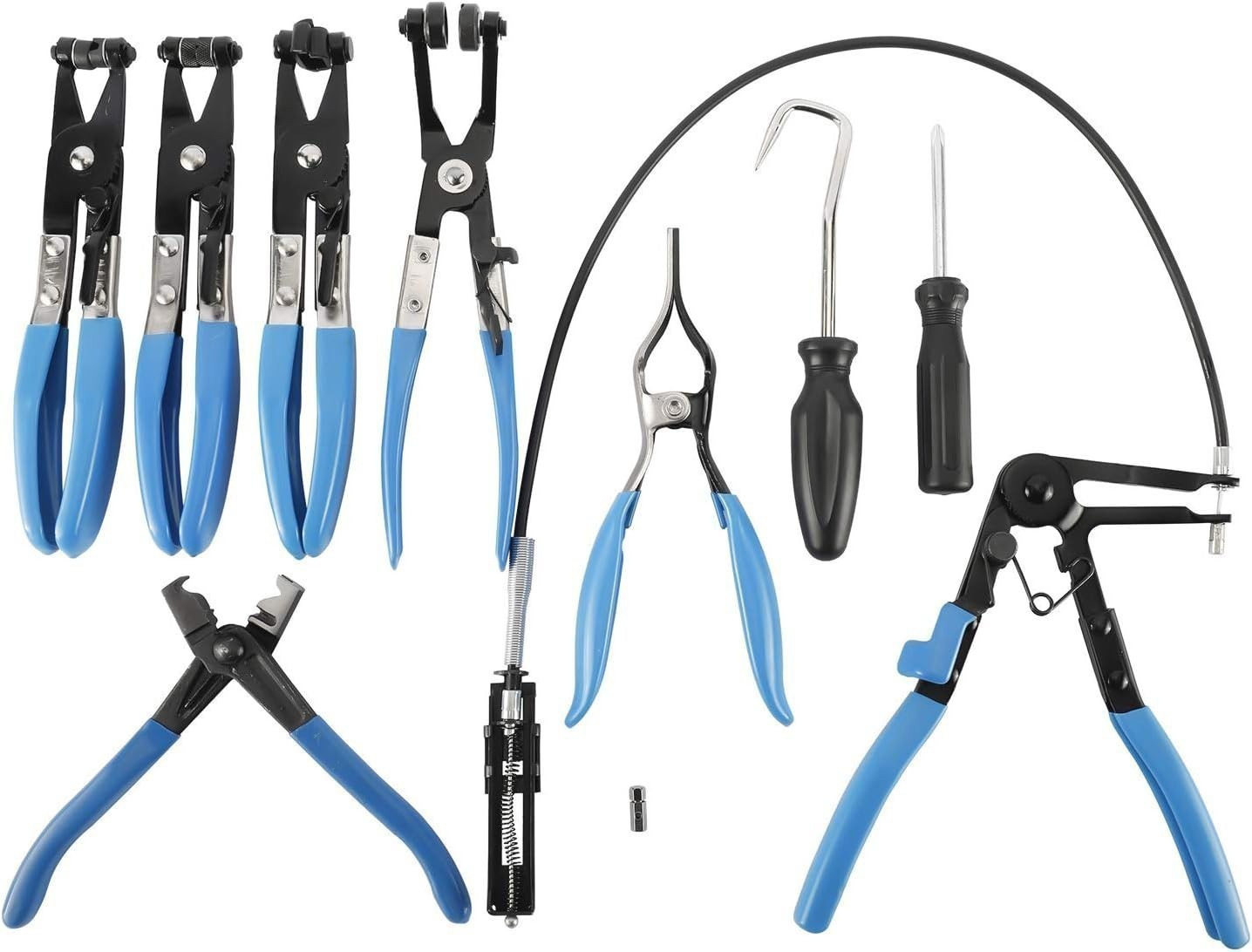 10Pc Hose Clamp Pliers Remover Kit with Long Reach Wire Spring Hose Clamp Pliers