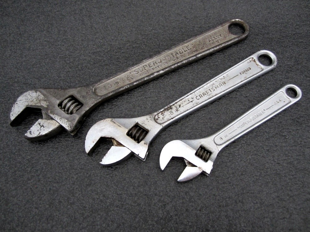 Vintage J.H. Williams 3pc Adjustable Wrench 6″ 8″ 10″ Superjustable USA