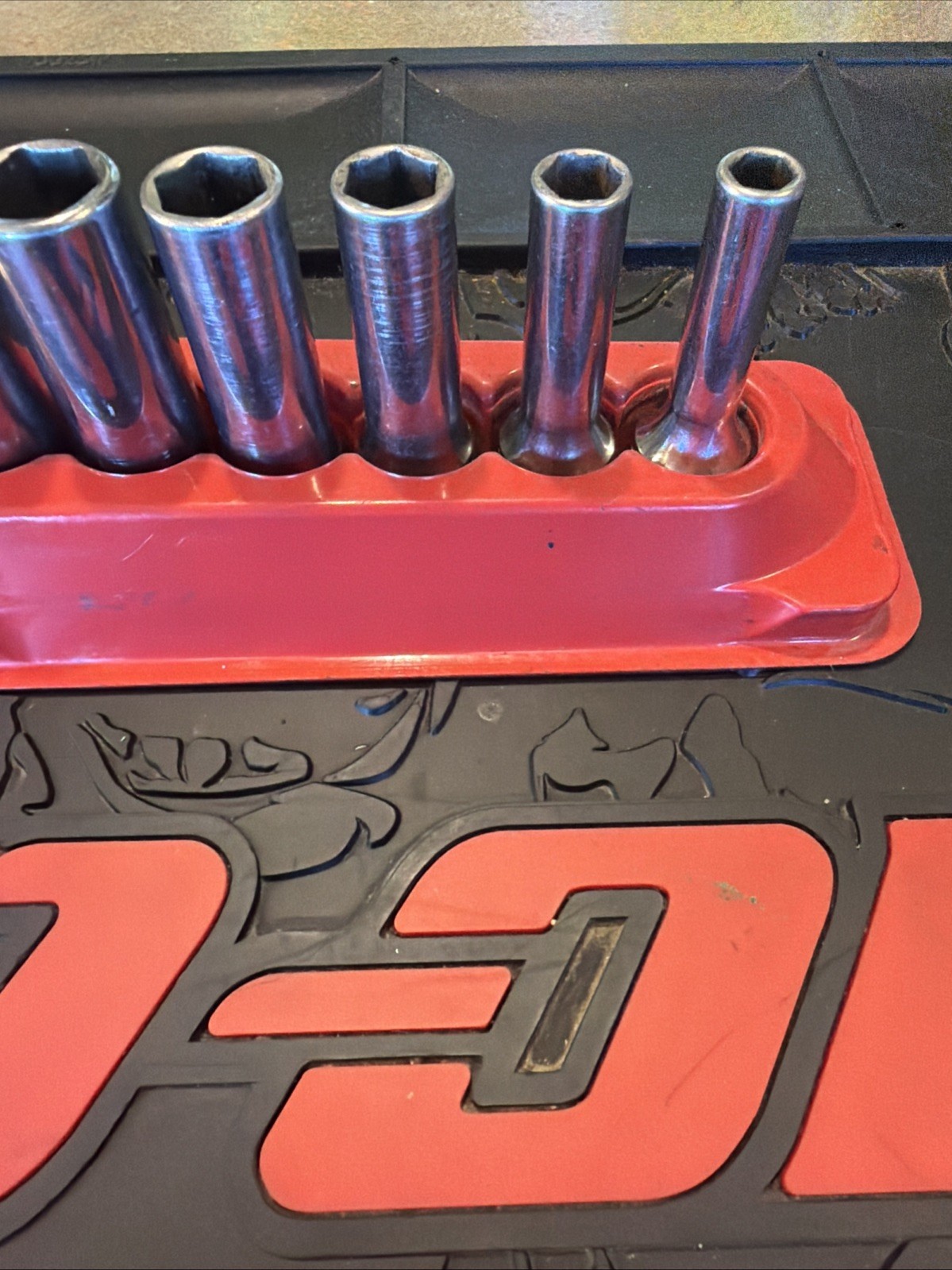 Snap On 11pc 3/8 Drive Socket Set Deep Well 6 Point SAE W/ Magnetic Tray