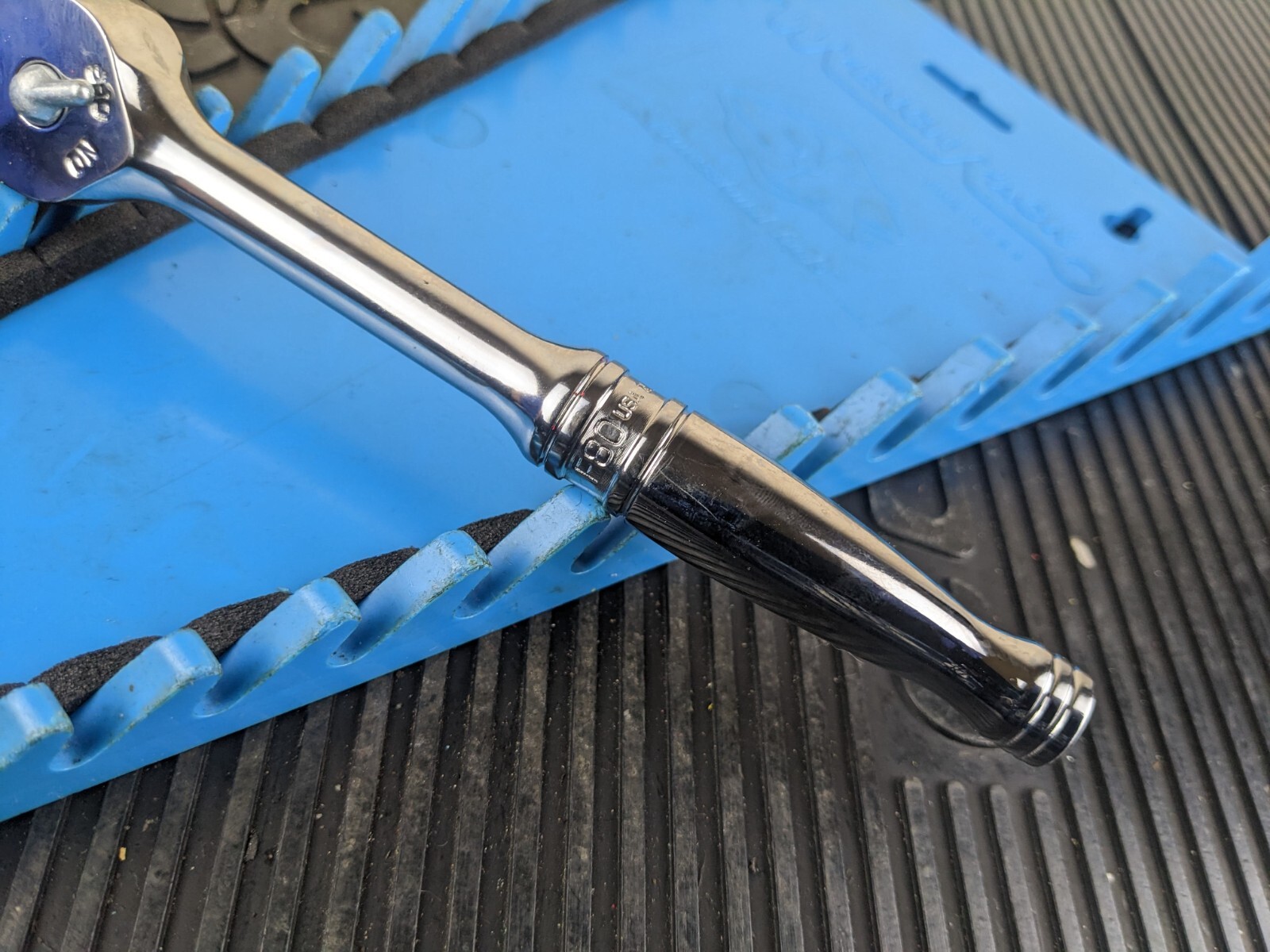#ax488 NEW! Snap-On 3/8″ Drive 80 Fine Tooth Chrome Standard Handle Ratchet F80