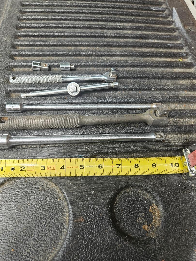 «USED» 7 pc 1/2″ & 3/8″ Drive Mixed Breaker Bars Extensions & Drive Adapters