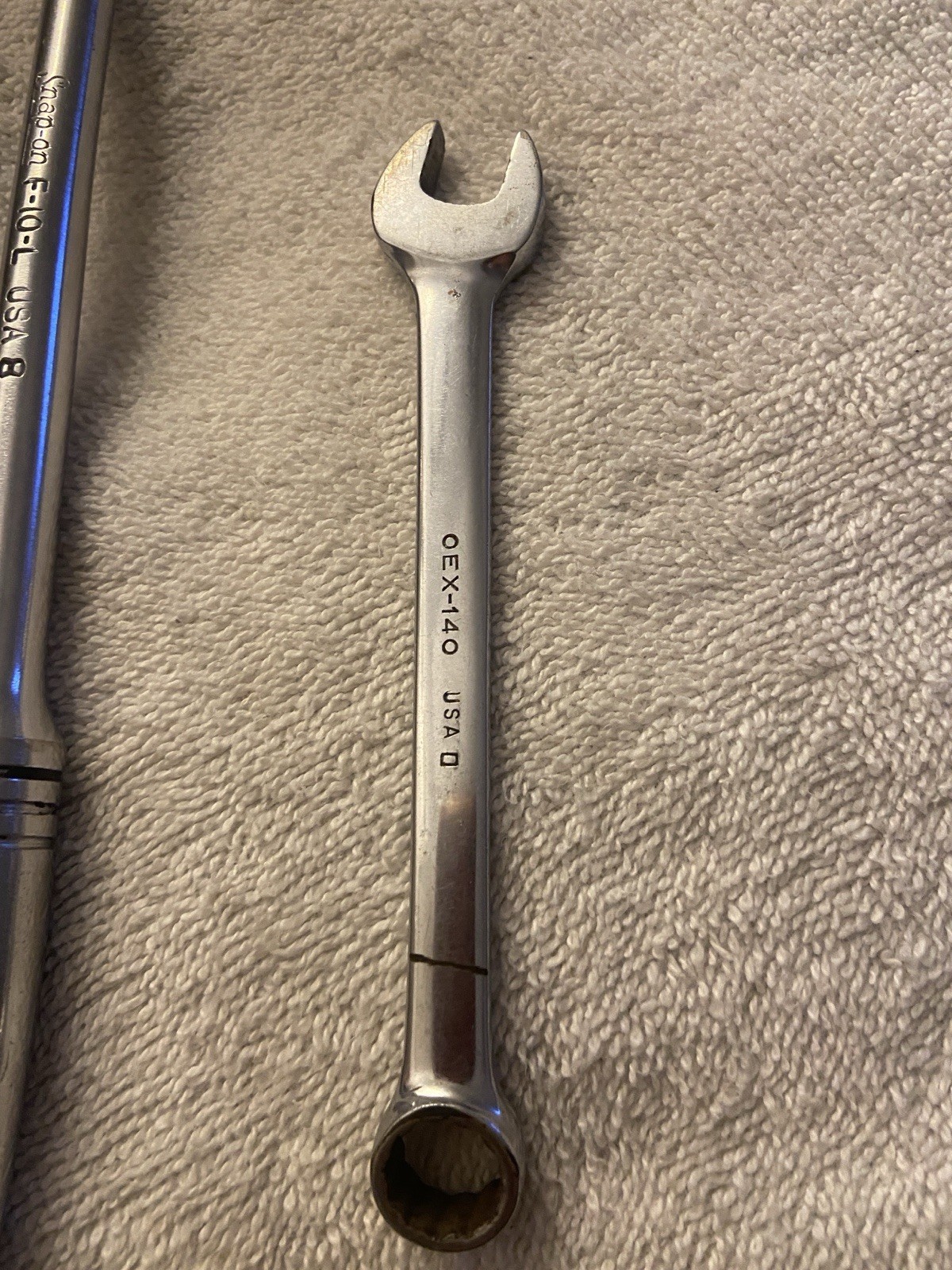 Snap on F-10-L 10″ Length Break Bar 3/8″ Drive & OEX-140 Combo Wrench