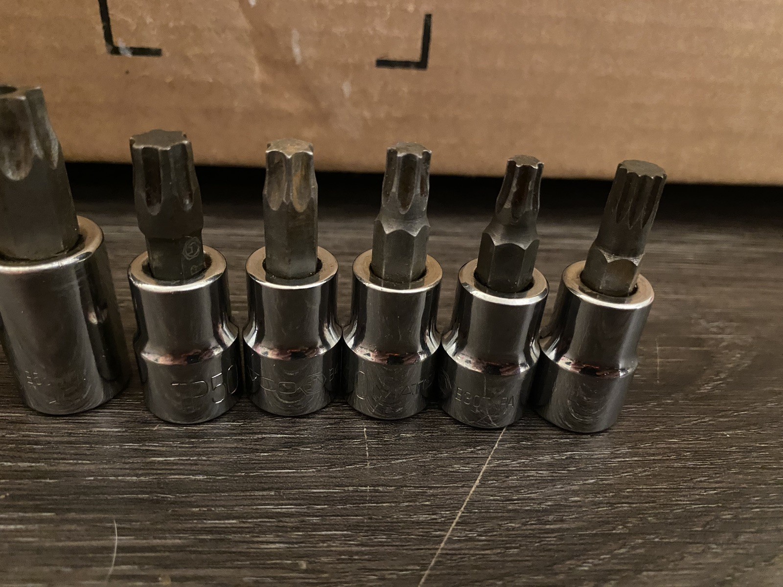 7pc Lot Matco Tools Torx & Bit Sockets 3/8″ & 1/2 Drive & 8mm- Rail – Ratchet