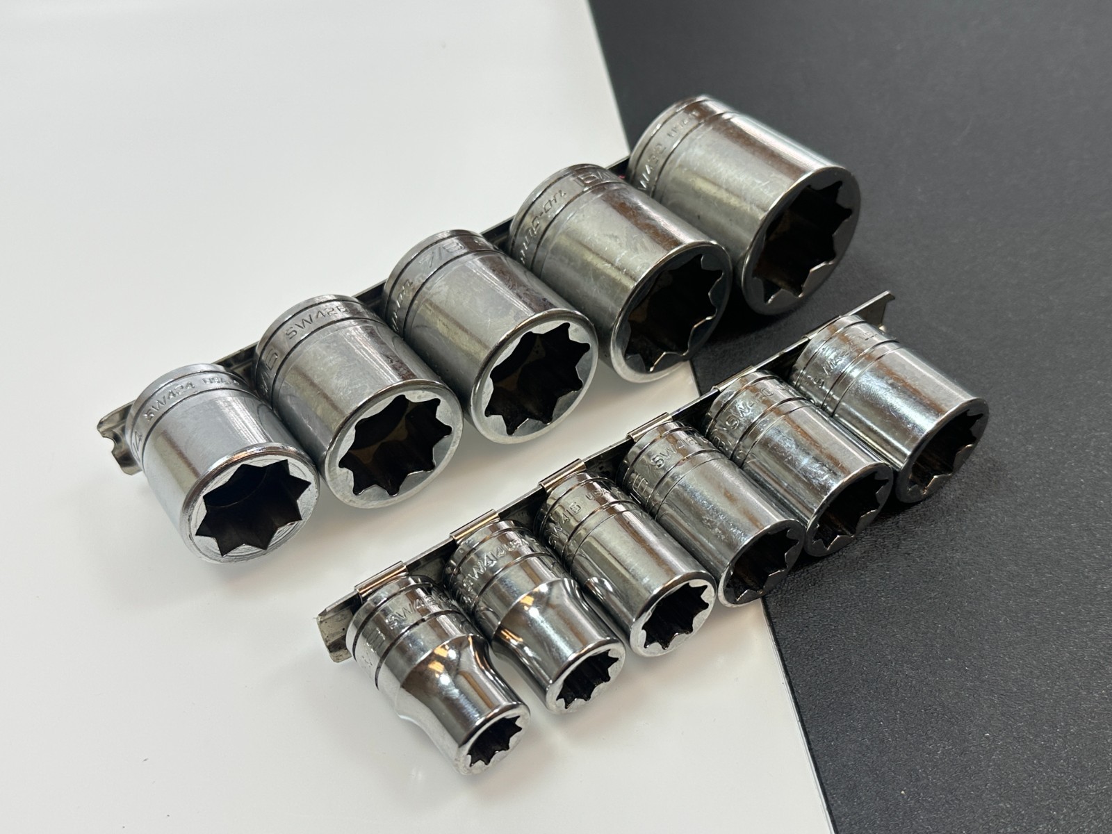 Snap-on Tools USA 11pc 1/2″ Drive 3/8 – 1″ SAE 8 Point Double Square Socket Set