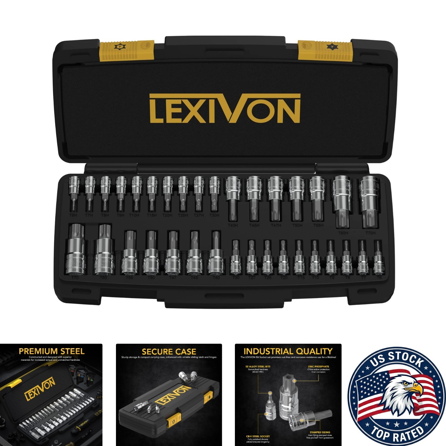 Durable Master Torx Bit Socket Set – 34 Pieces S2 Alloy Steel | Polished Finish