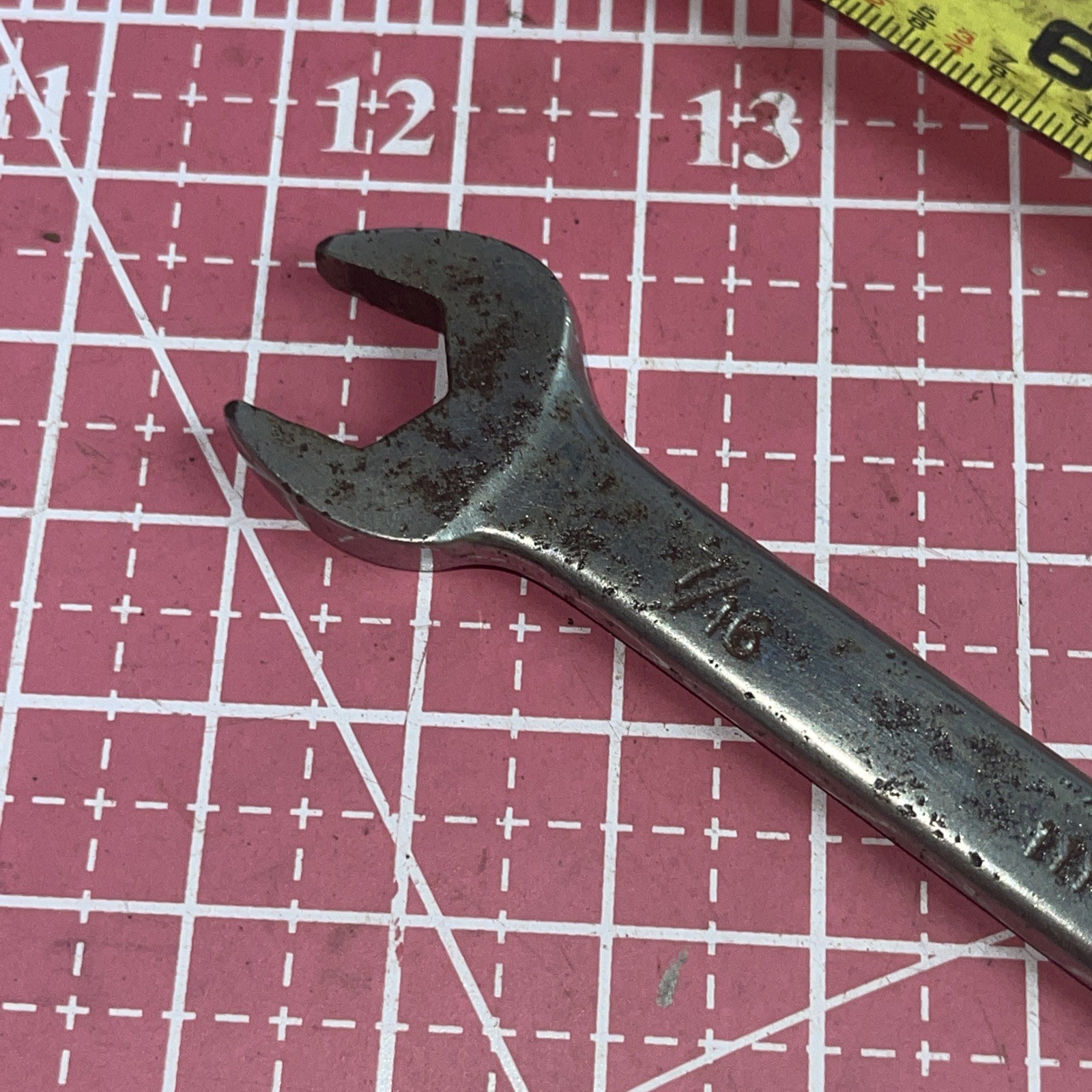 Bonney USA 1114H 7/16 In SAE 6 Point Combination Wrench Vintage 7/16”
