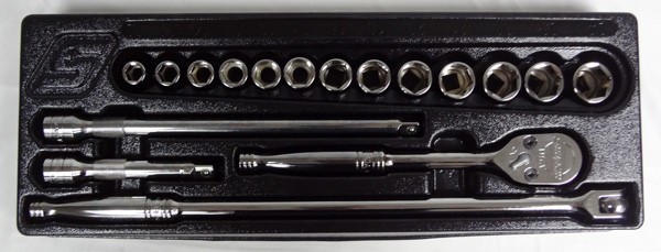 Snap-On Tools USA S80A 17 Piece Complete Fixed Head Ratchet & Socket Set!
