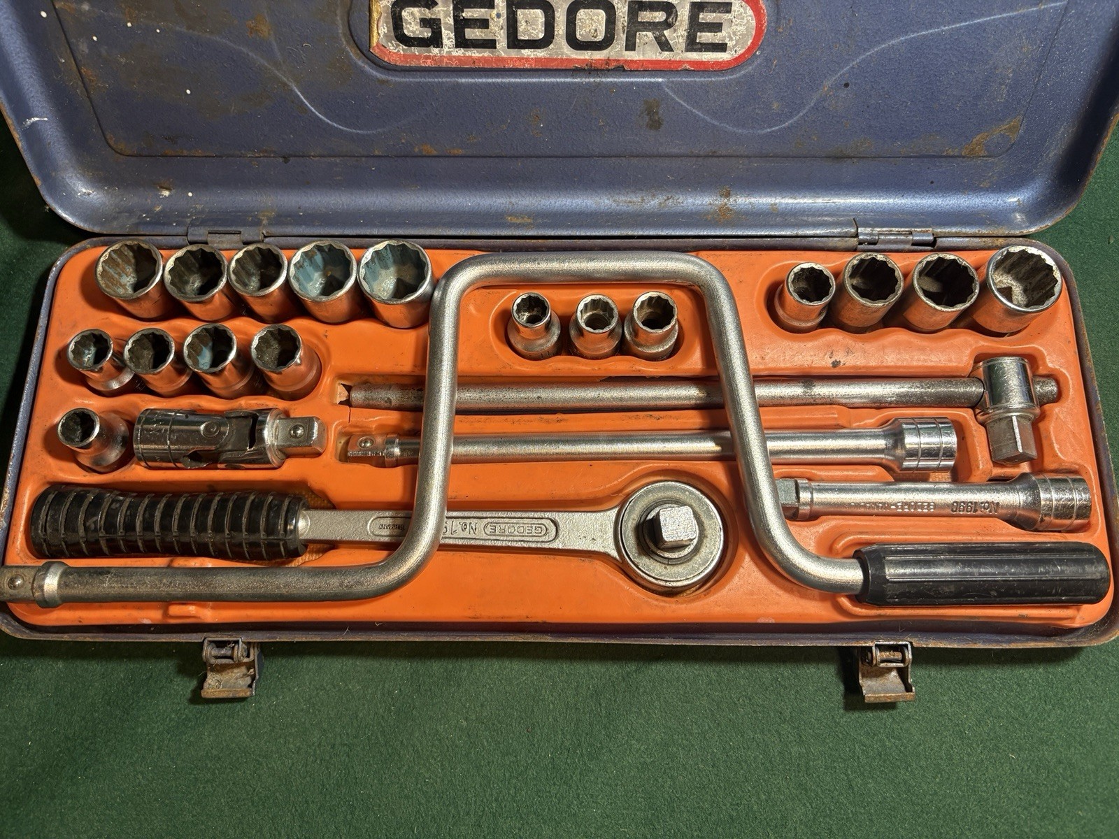Vintage Gedore D19 TMAX Metric & Imperial 1/2 Drive Socket Set Germany Complete