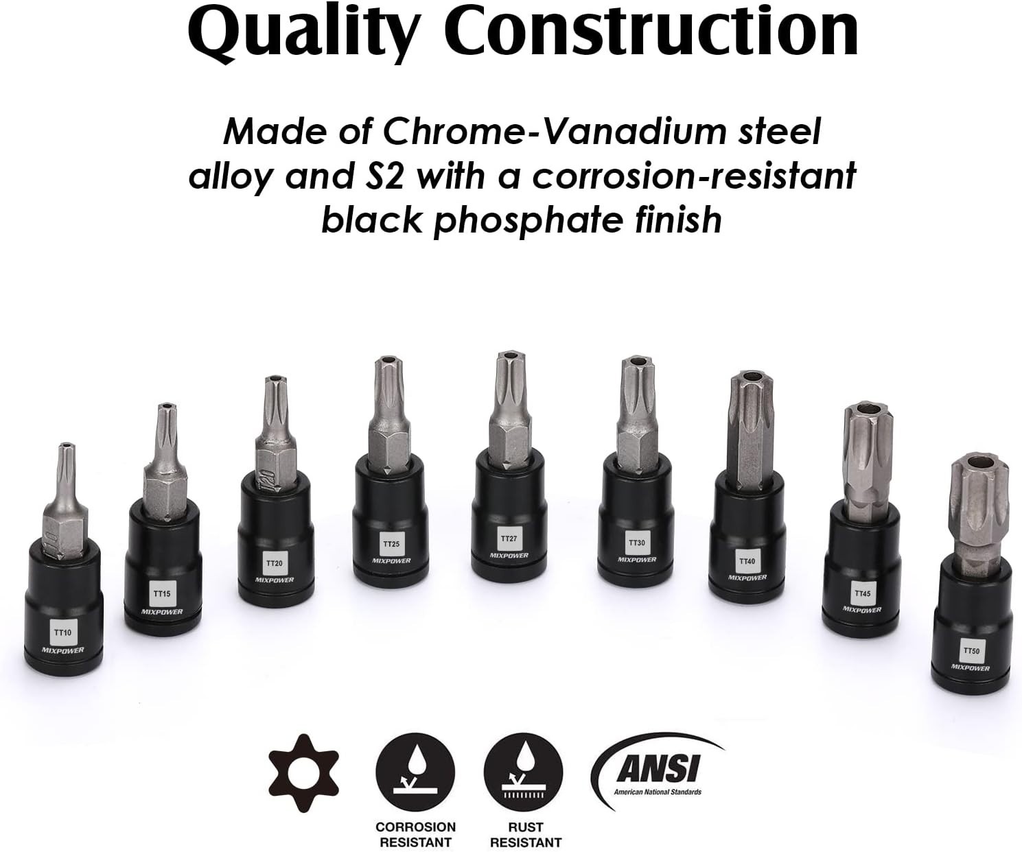 9 Pieces 1/4″ Drive Torx Bit Socket Set, Tamper-Proof Torx Bit Sockets, CR-V …