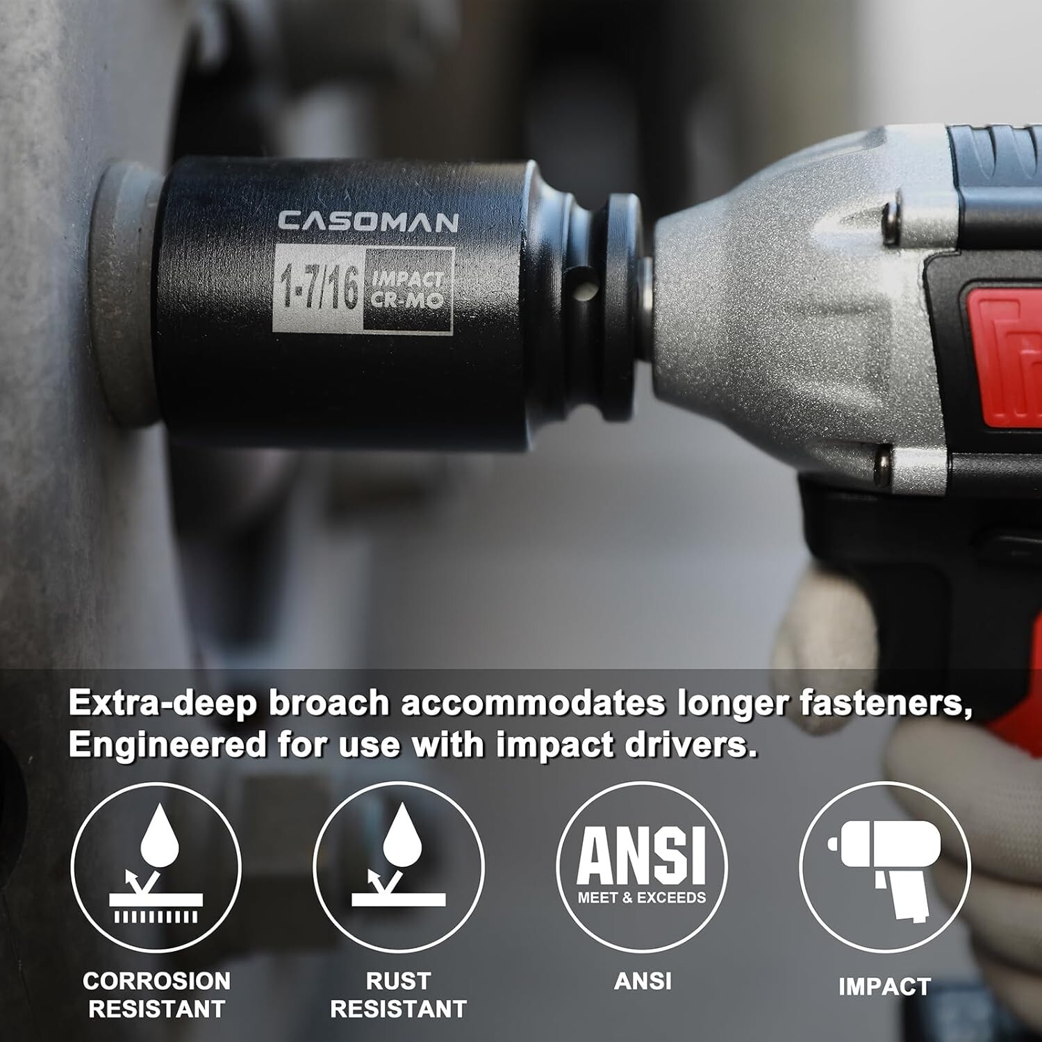 Professional-Grade 7-Piece Impact Socket Set: 1/2-Inch Drive, Chrome Molybden…