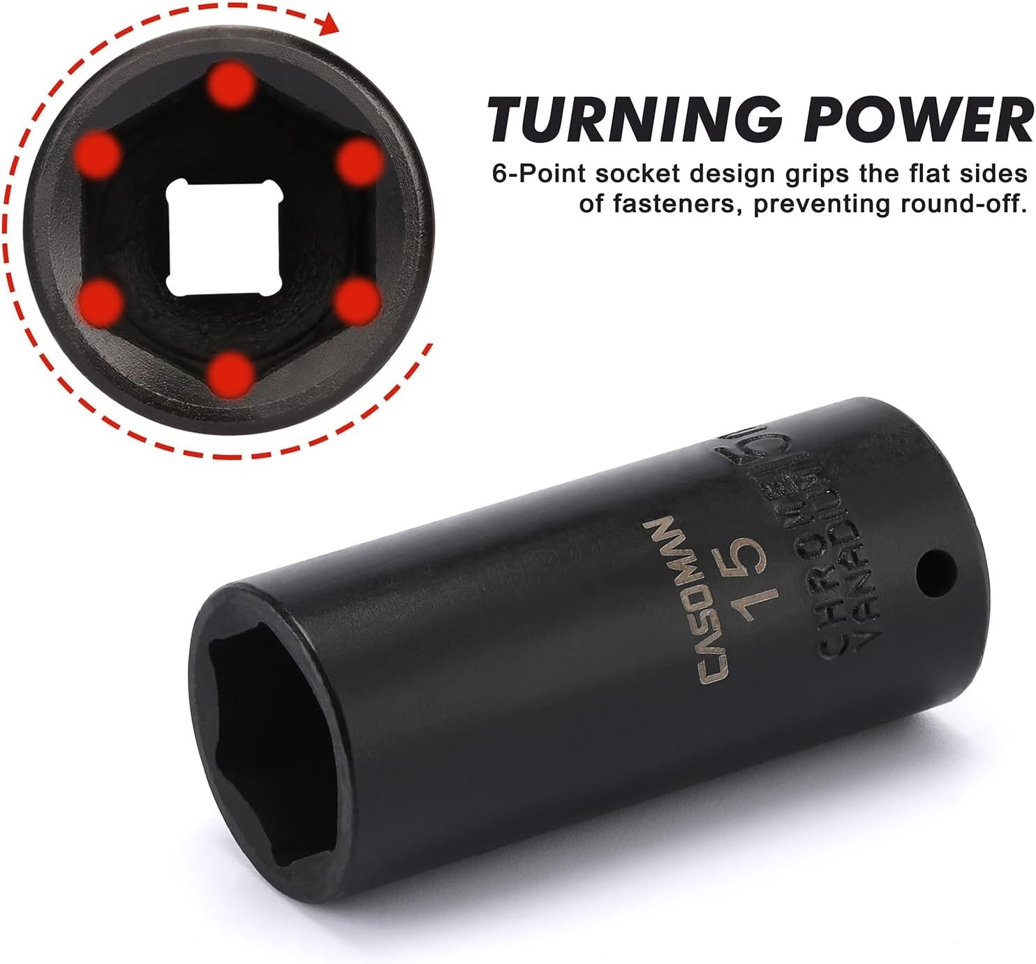 55PC 1/4-Inch Drive Impact Socket Set – Chrome Vanadium & Deep/Shallow