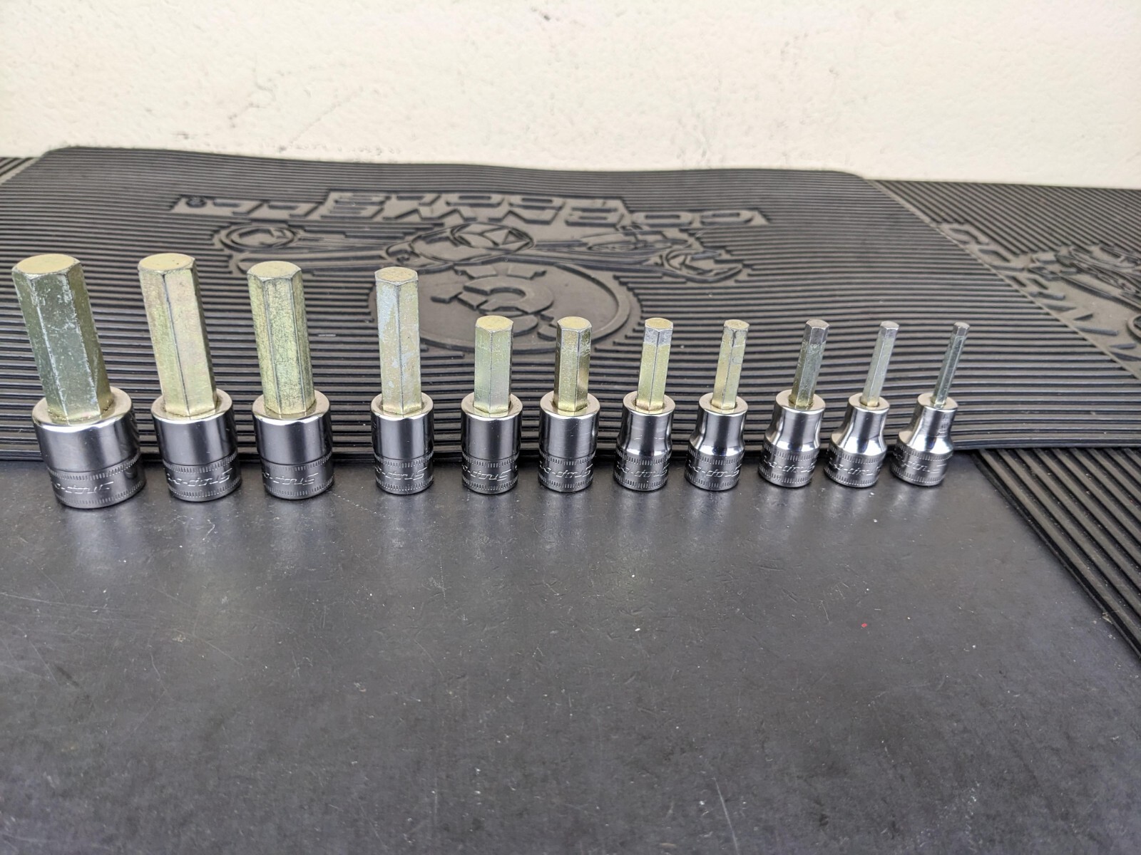 #be219 Snap-On 11pc Metric Hex Allen Socket Set 3/8″ Drive 4mm to 14mm 211EFAMY