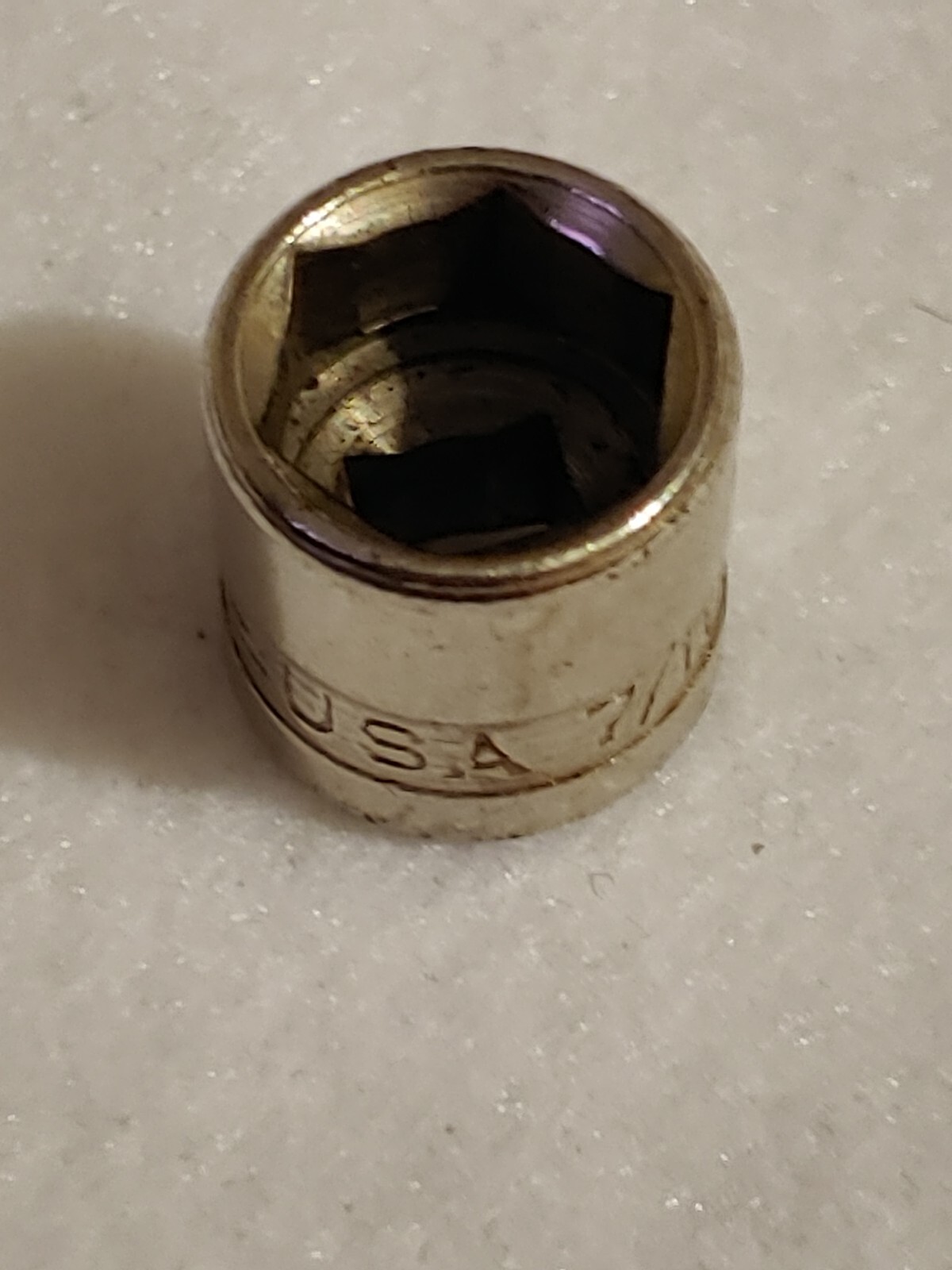 ( STAMPED – USA ) 1/4 DRIVE SOCKET 6 POINT ( 7/16 ) 5/8 in LONG