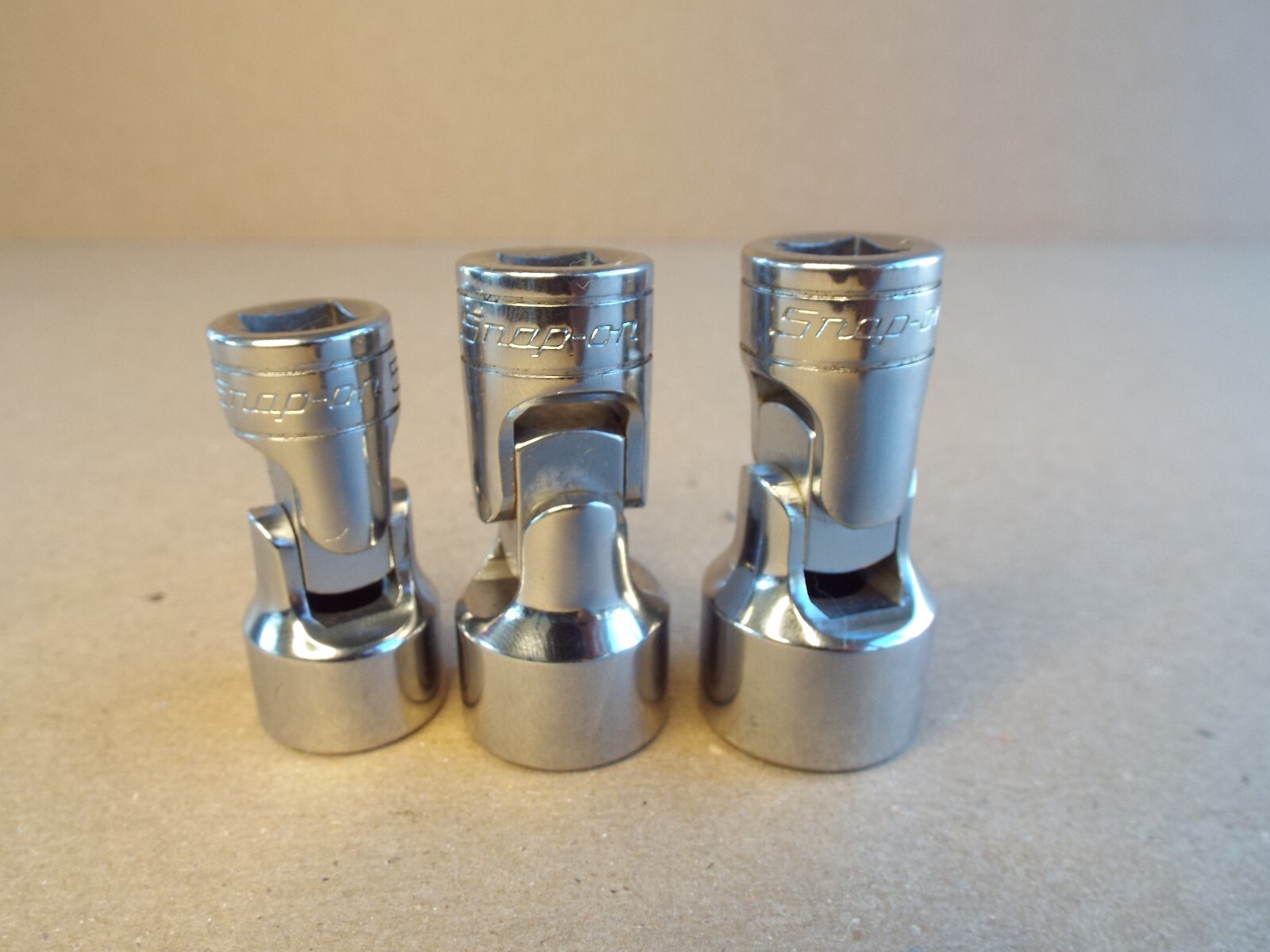 VTG Snap-On 3-Pc 3/8″ Dr 6 Pt SAE Swivel Socket 5/8″ 11/16″ 3/4″ USA – Nice !