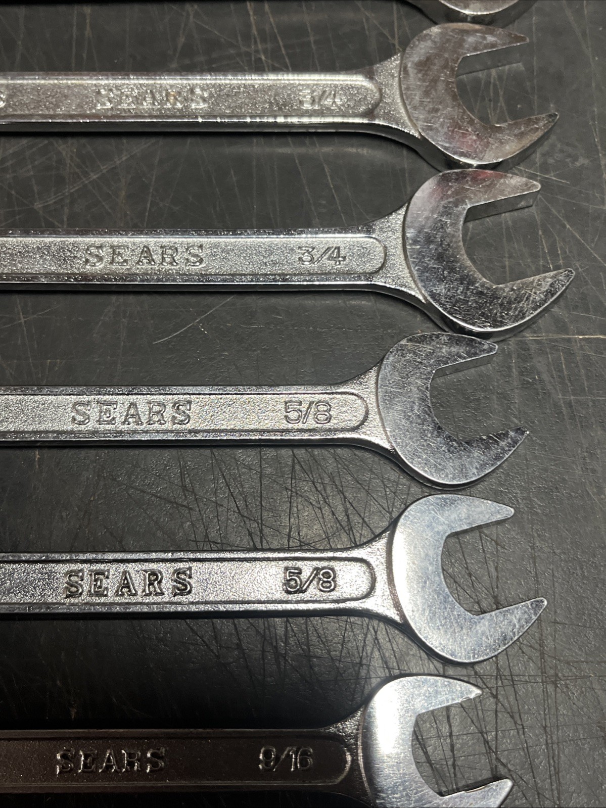 Vintage Sears Double Open End Wrenchs SAE W/ Original Bag 1 Size Missing +extra