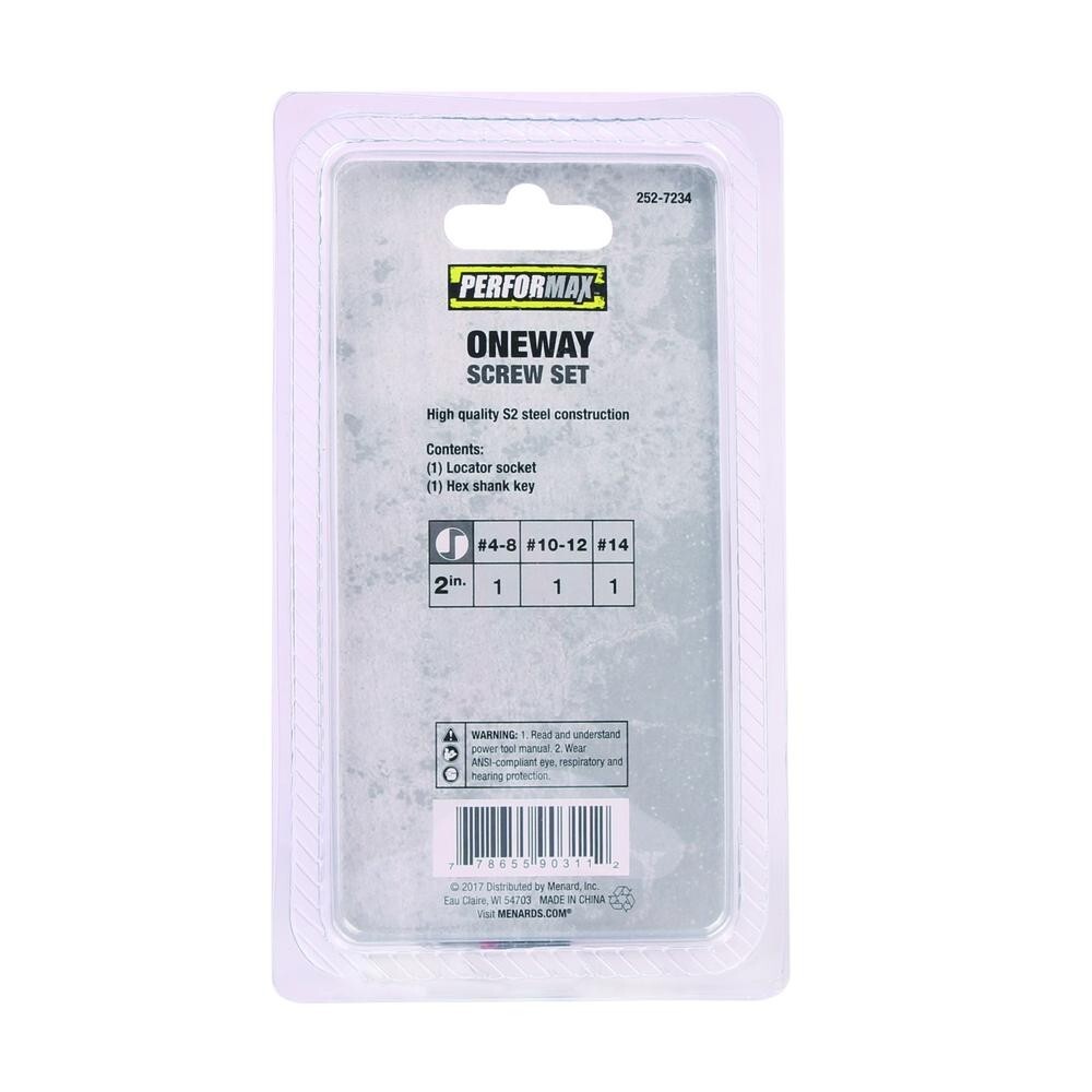 One Way Screw Installer Driver / Remover Extractor 5 Piece Set