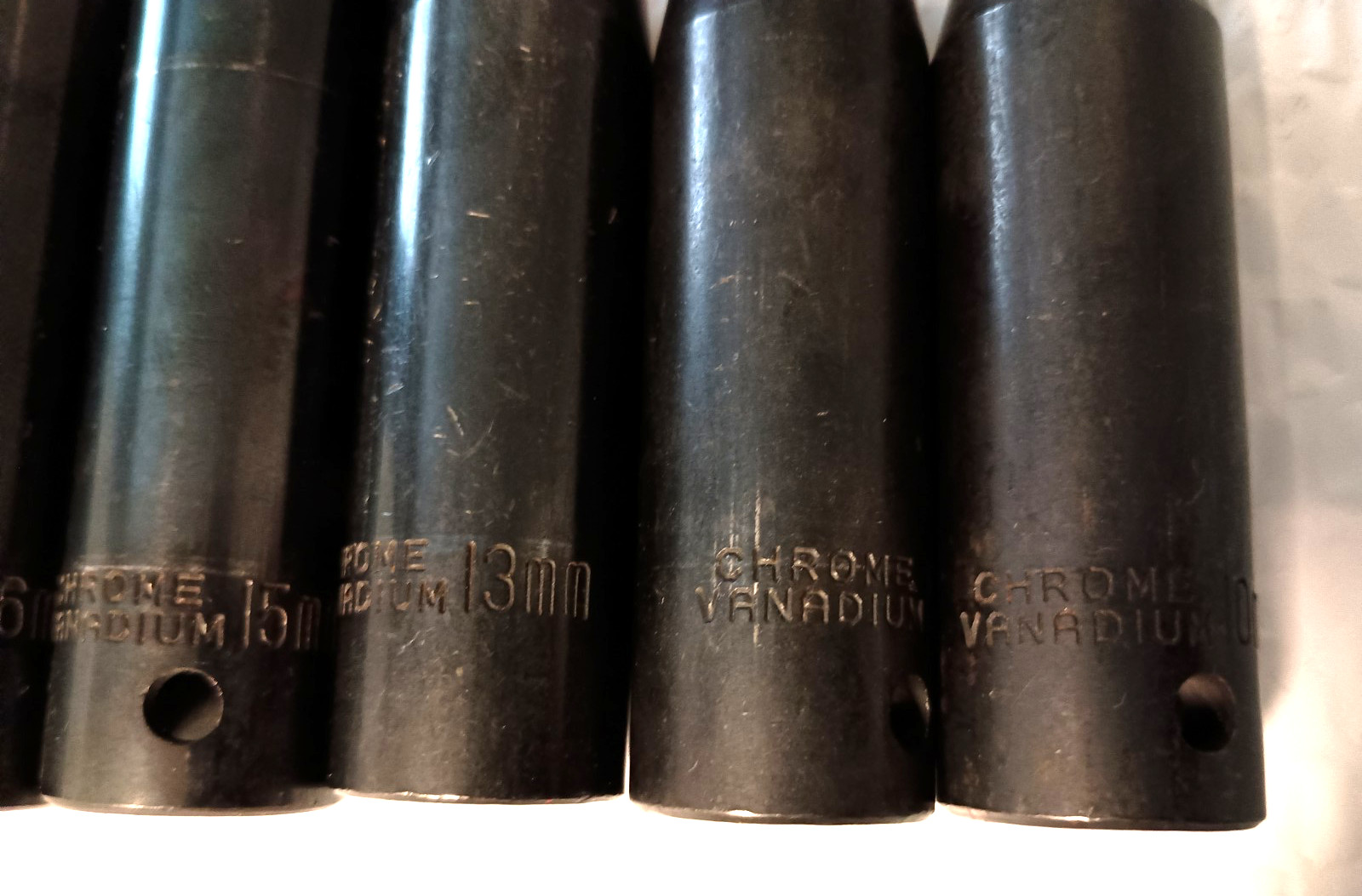 CHROME VANADIUM, 9 PC 1/2″ DR IMPACT SOCKET SET, 9 PCS. 10MM. to 24MM., 3″ DEEP