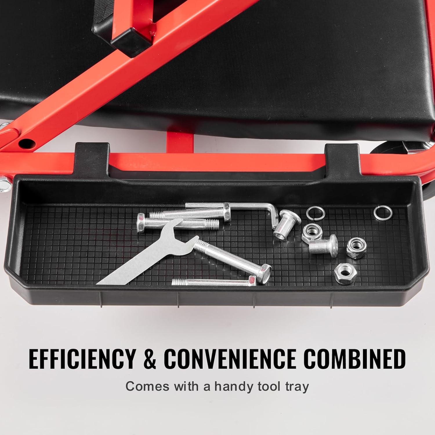 VEVOR Foldable Z Garage Creeper, 36 in, 300 lbs Load Capacity Rolling Red