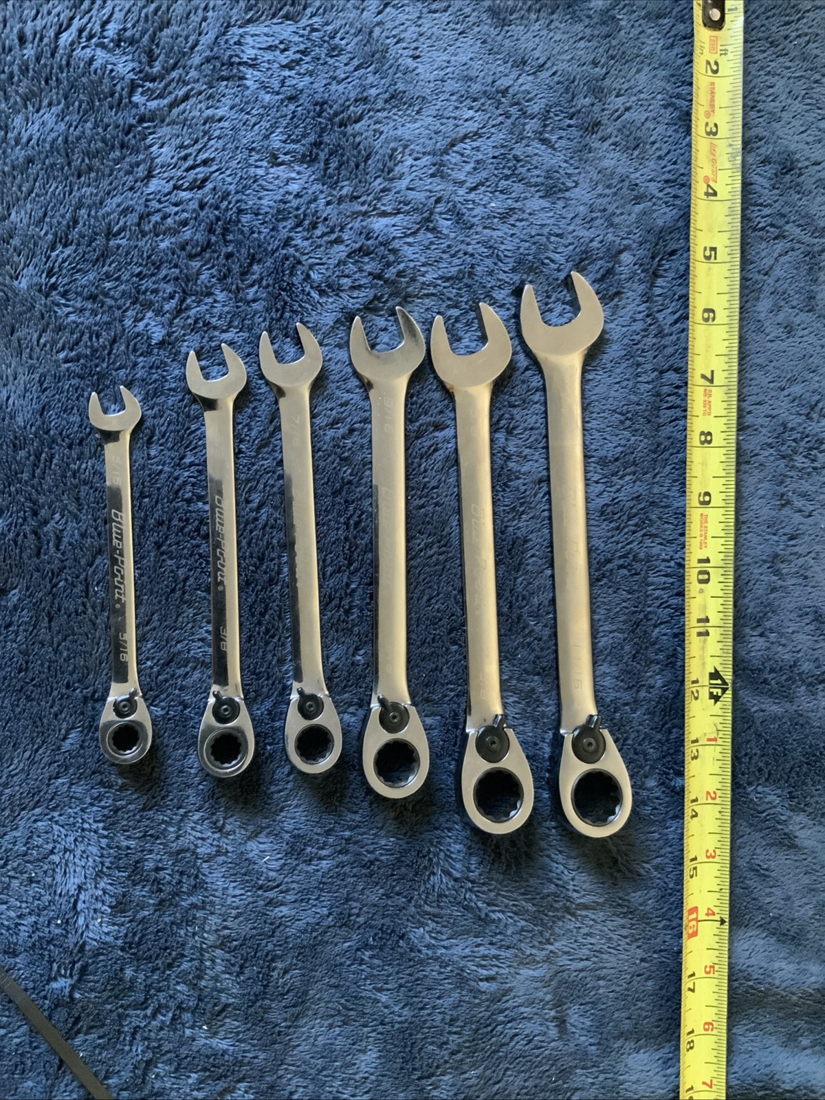 Blue Point Ratcheting Wrench Set, Sae, 6pc….see Pics…bbbb