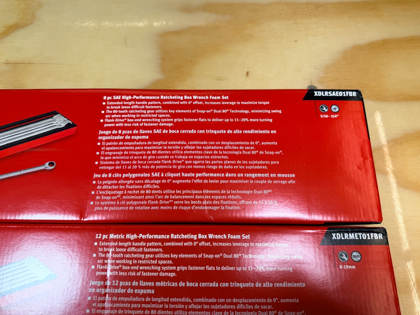Snap-on Tools 20pc SAE Metric Master High-Performance Ratcheting Wrench Foam Set