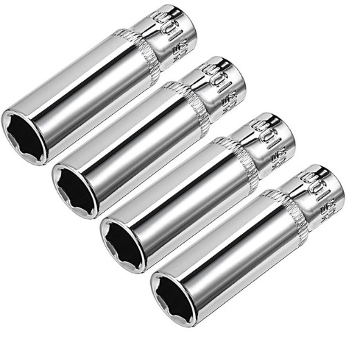 4 Pcs 1/4″ Drive 10mm 6-Point Deep Socket DIY Repair Tools Metric Cr-V