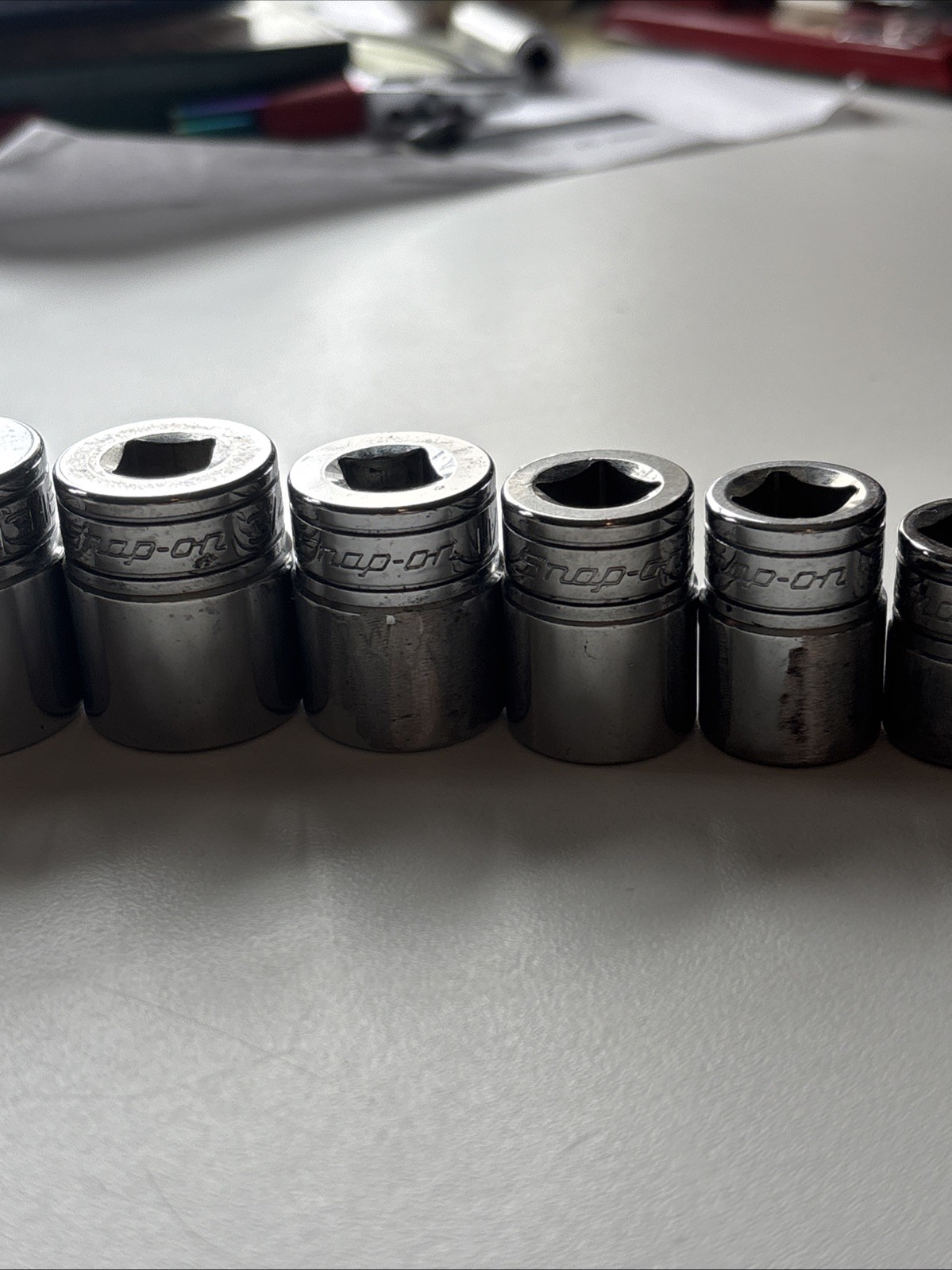 Snap-on Tools 12-Piece 1/4″ – 15/16″ Drive 12-Point Shallow Socket Set 🇺🇸 Nice