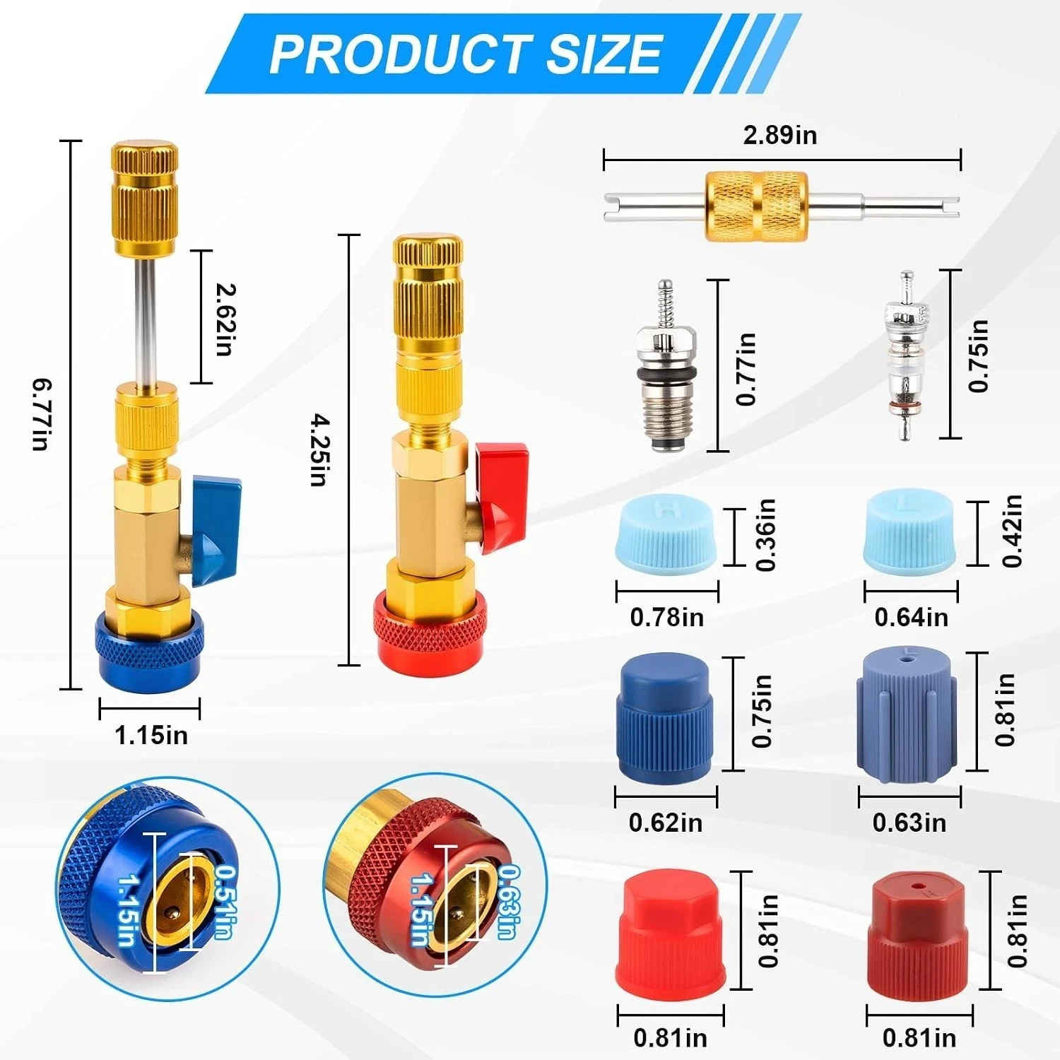 A/C Air Conditioning R134A Valve Core High Low Pressure Remover Installer Tool