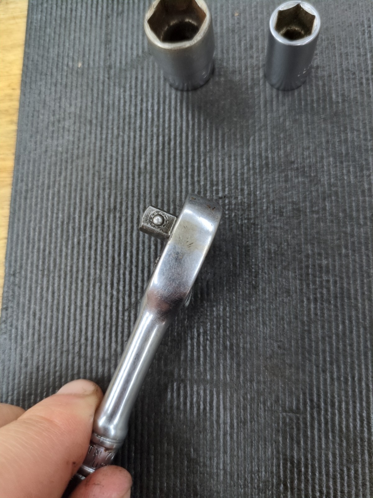 Vintage Snap-on TM70B 1/4” Drive Ratchet USA +Sockets