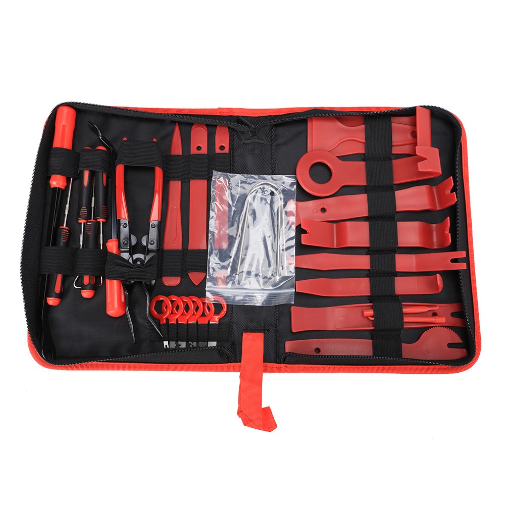 200PCS Car Interior Trim Removal Pry Tools Kit w/ Fastener Clips & Storage Bag