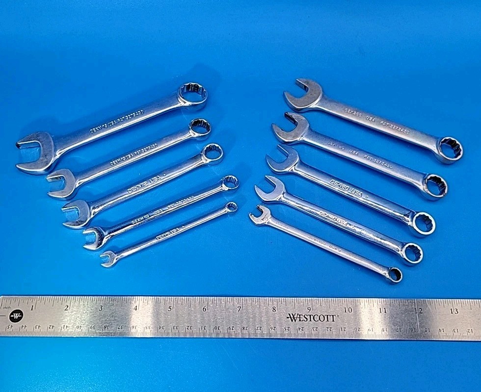Snap-on Stubby Combination Wrench Set 5/16” to ⅝” 6mm to 19mm OEX 10 Pcs T-2-9