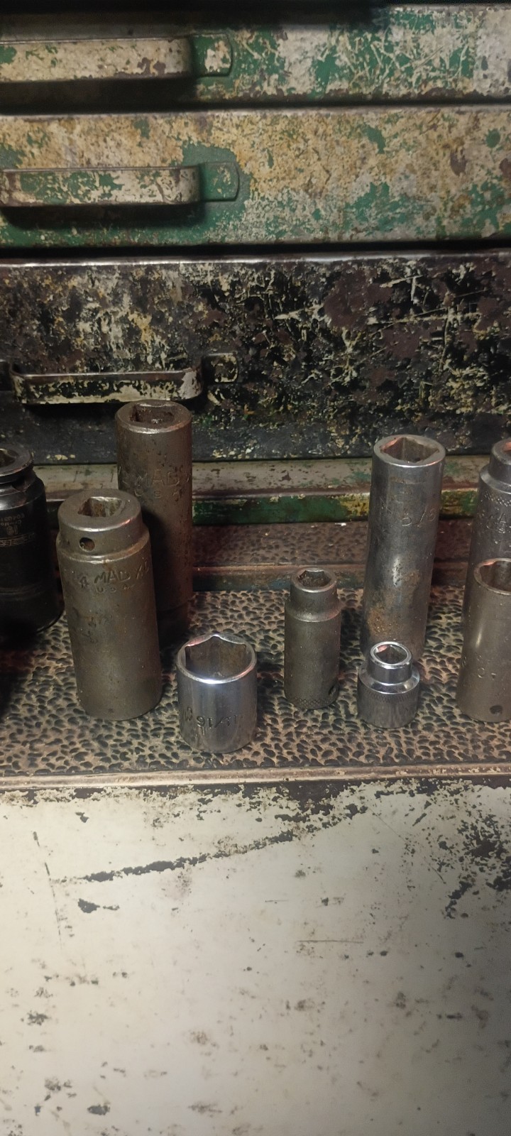 52 count MAC tools socket mixed assortment lot 1/4,3/8,1/2 standard and metric