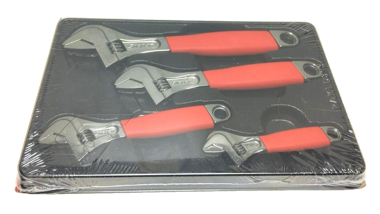 NEW Snap-on™ 6″ 8″ 10″ 12″ Red Flank Drive Plus Adjustable Wrench Set FADH704C