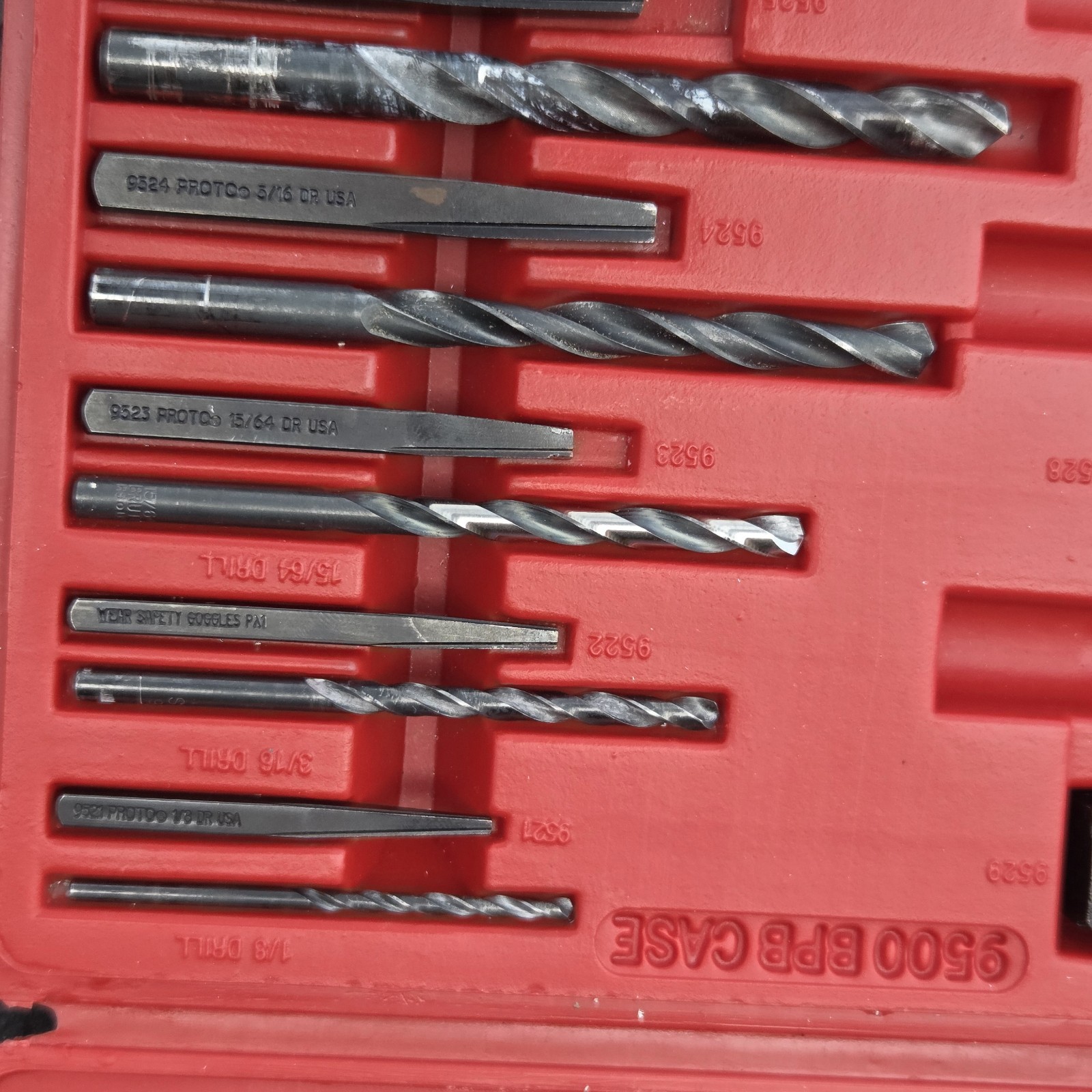 Proto Screw & Pipe Extractor Set No. 9500B USA Made Incomplete