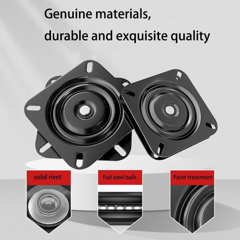 2Pcs 6″ 360-Degree Boat Seat Swivel Flat Boat Pedestal Base Heavy Duty Marine
