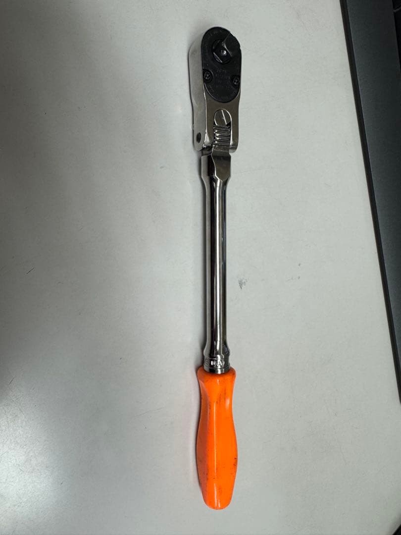 Snap On Tools FHLX80B 3/8″dr Orange Hard Grip Long Locking Flex Ratchet