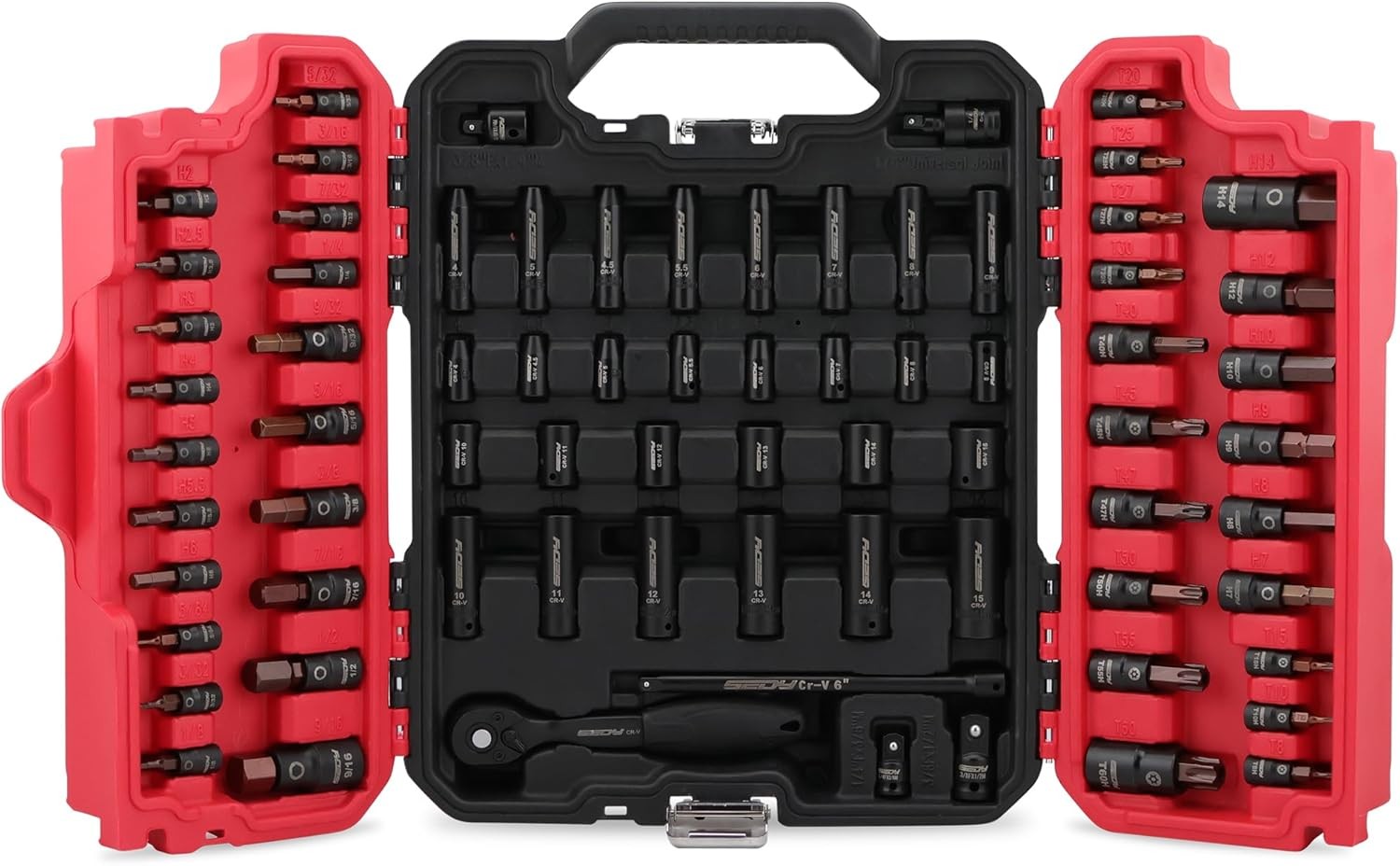 73-Piece Hex Torx Bit Impact Socket-Set, Master Socket Set, SAE…