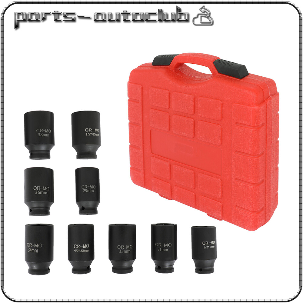 Deep Impact Socket Kit 1/2″ Drive Metric Axle Hub Nut Socket 29-38mm 9 PCS