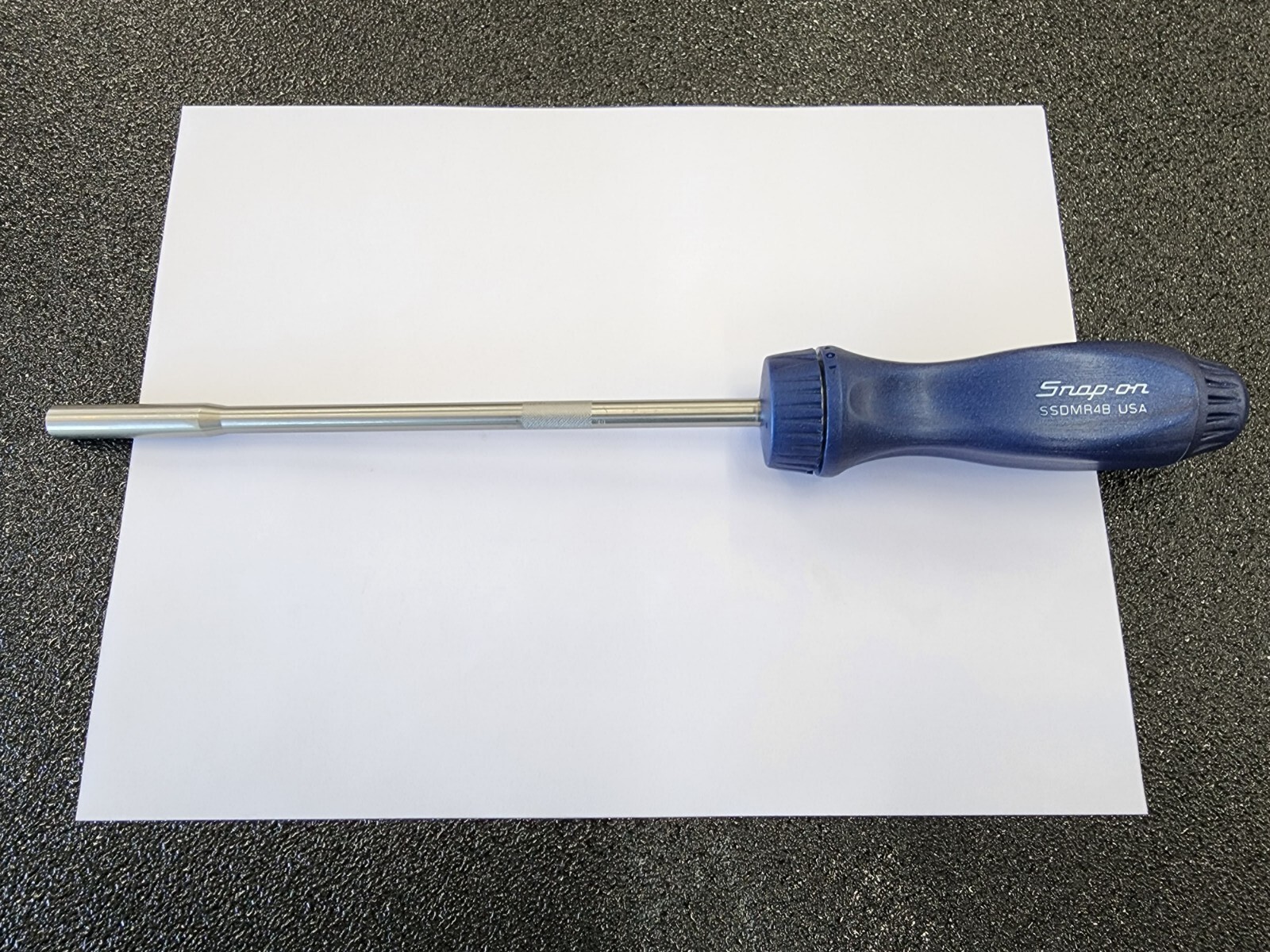 Snap-on Tools NEW POWER BLUE Hard Grip 8″ Shaft Ratcheting Screwdriver SSDMR8AMB