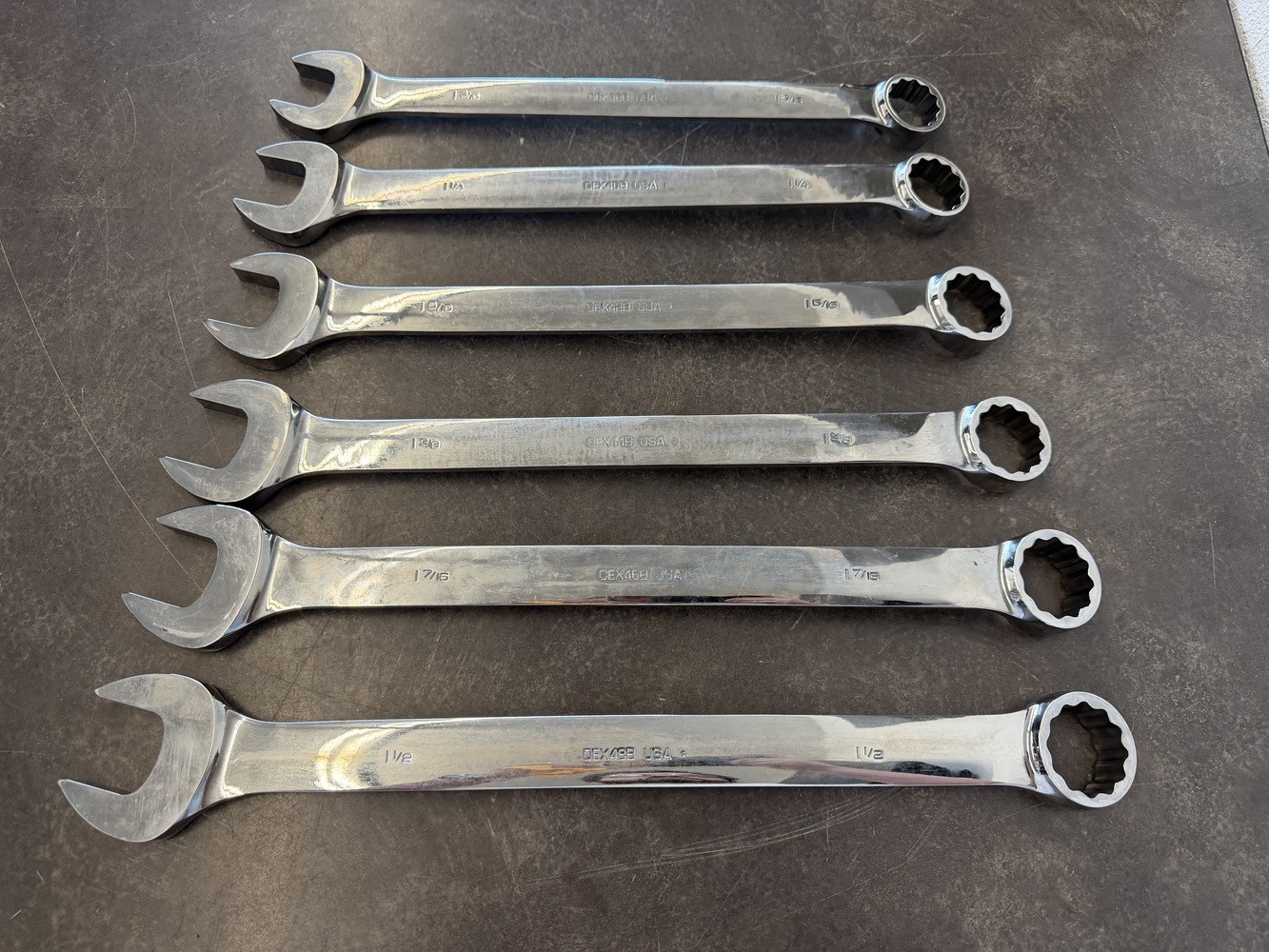Snap On 6 Large SAE Wrenches 1-3/16″,1-1/4″, 1-5/16″, 1- 3/8″, 1-7/16″, 1-1/2″