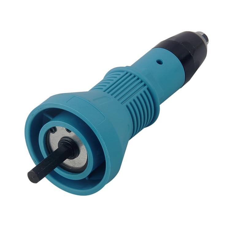Cordless Electric Rivet Gun Adapter Kit Nut Drill 4.8mm x 160mm, Blue