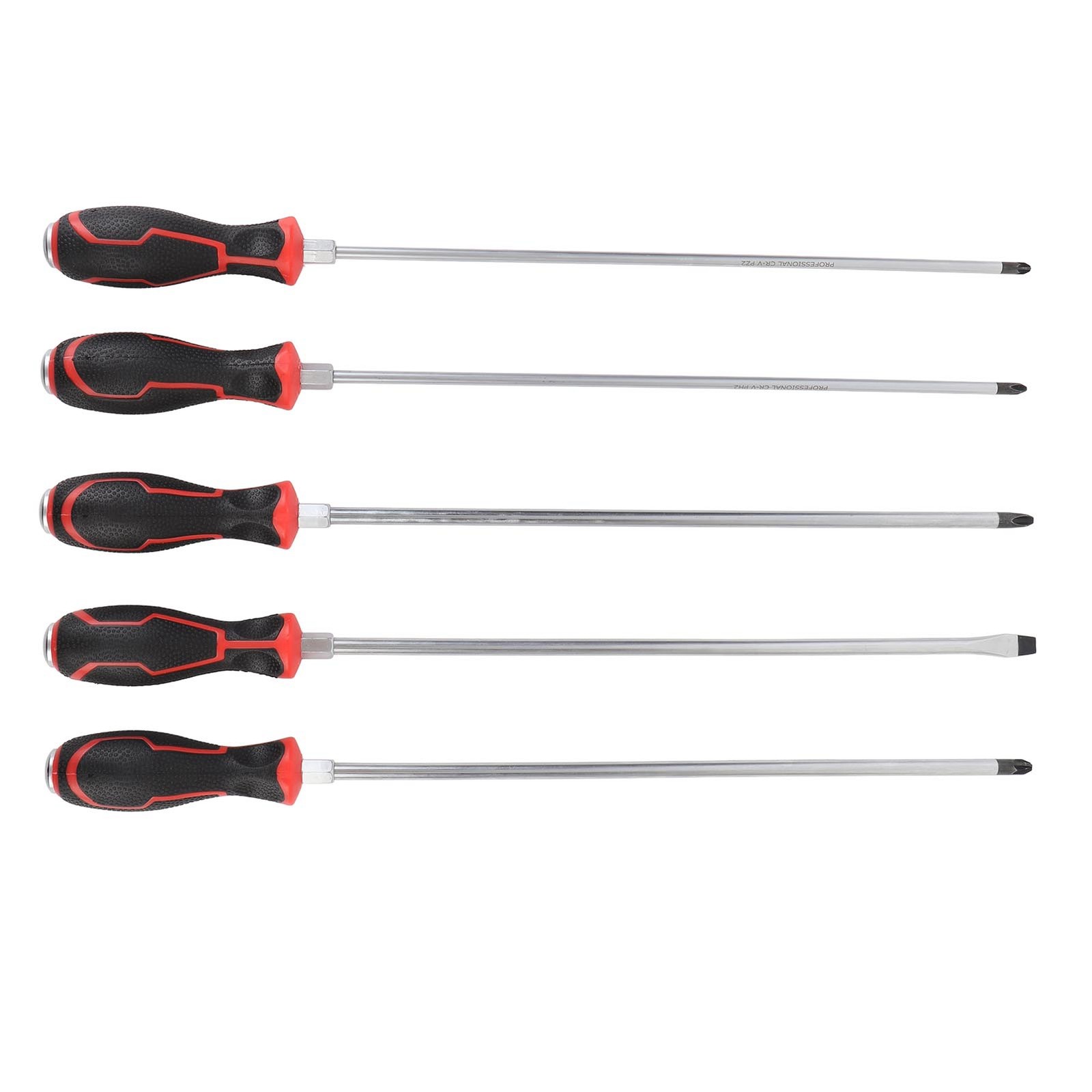 5Pcs 450mm Extra Long Screwdriver Tool Ergonomic For Auto Repair Premium