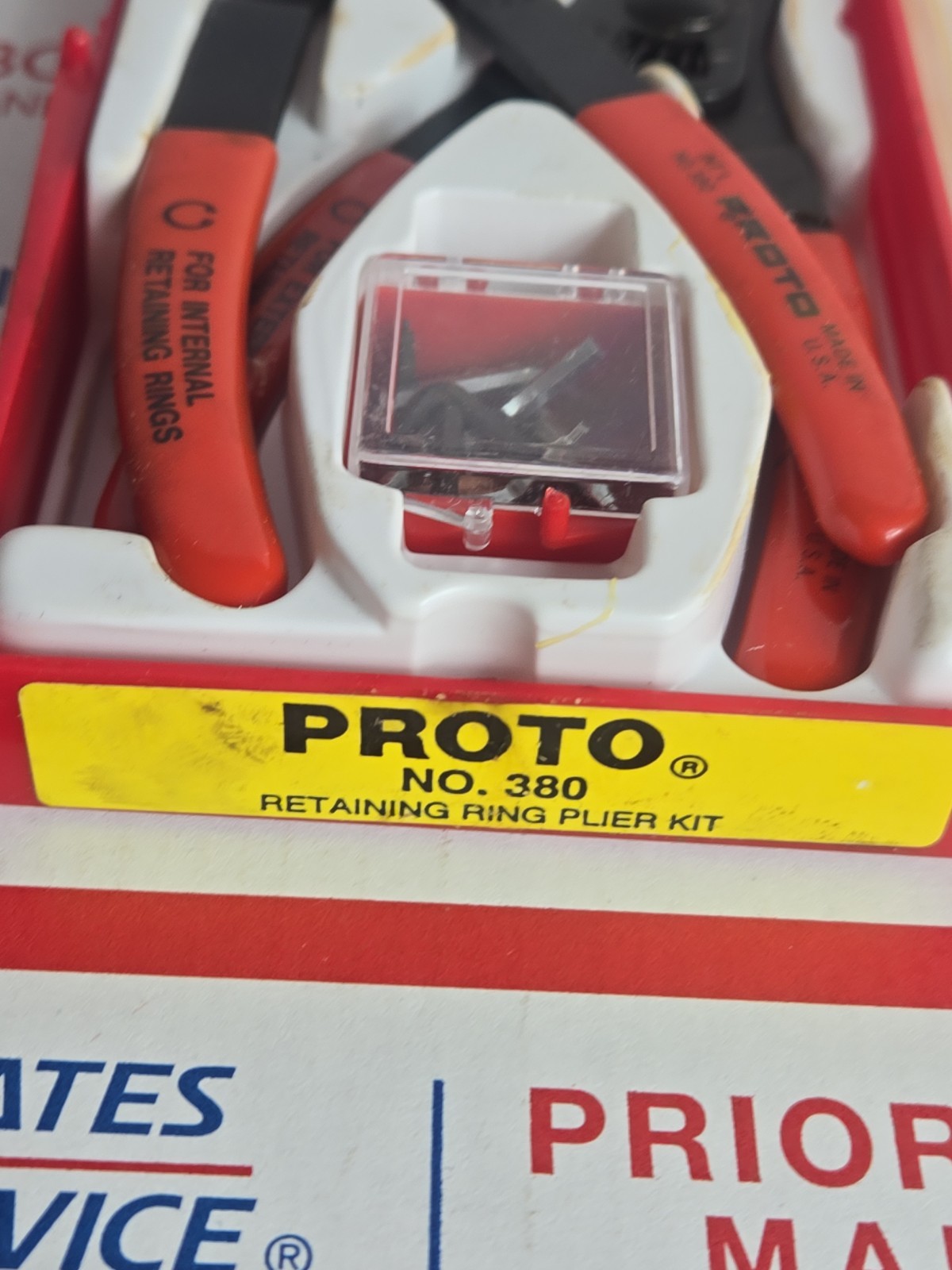 Proto Tools No.380 Retaining Ring Pliers Set Internal & External Made in USA