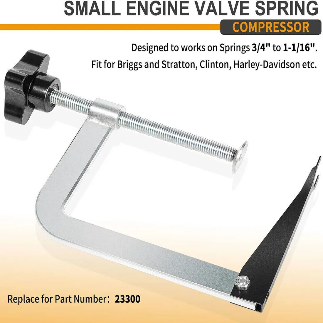 23300 Small Engine Valve Spring Compressor Tool for Springs 3/4» to 1-1/16»