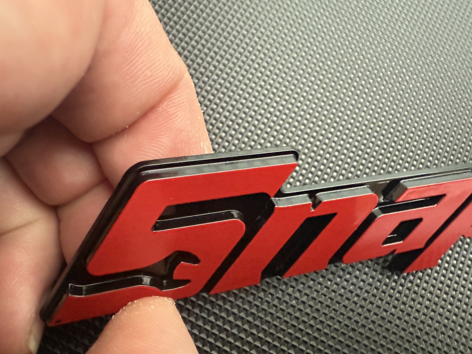 New Snap On LOGO 8” RED METAL Toolbox Roll Cab Badge Logo Emblem Sticker Decal