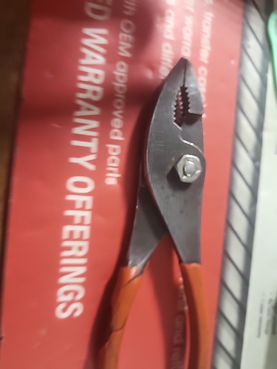 Snap-on Tools 46CP 6-1/2” Long Slip Joint Pliers USA Red Grip