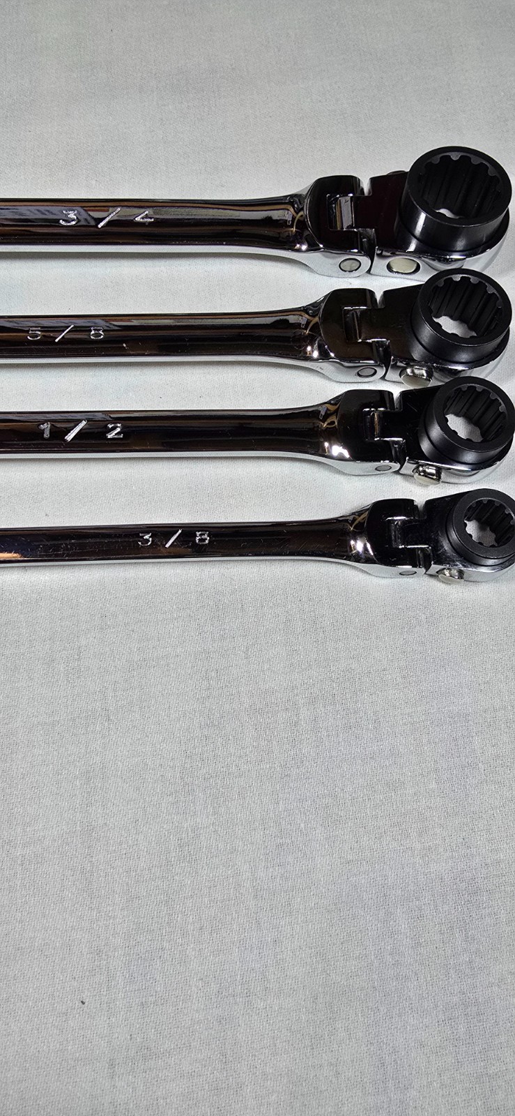 SK, 89750 G-Pro, XXL, 4 Pc, Ratchet Wrench Set, SAE, Flex Head, Universal Spline