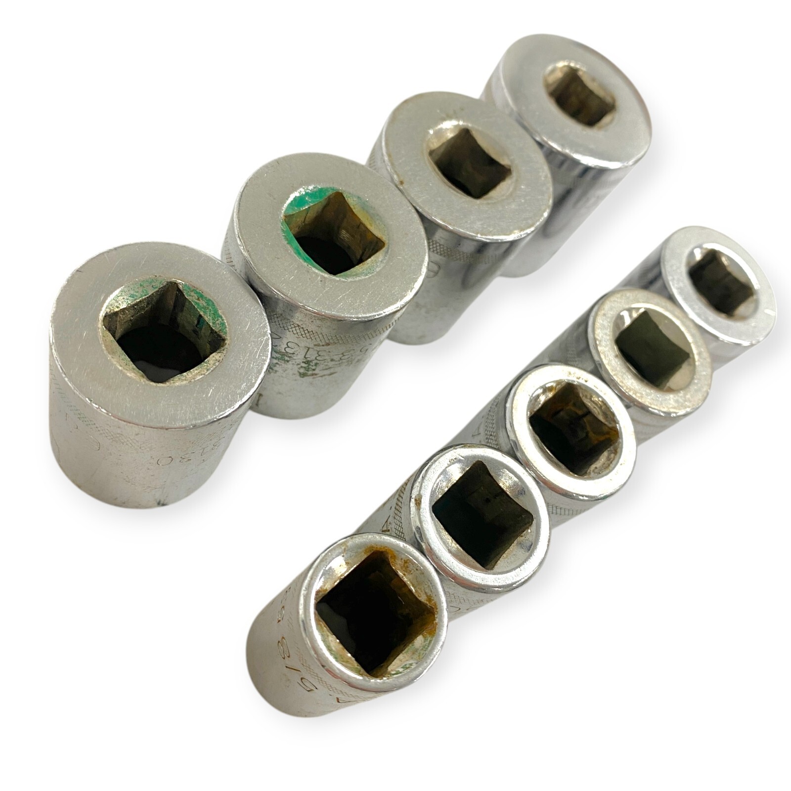 Easco 1/2» Drive 12 Point SAE Socket 5/8 in to 1-1/8 in, 9 pcs Set, Made in USA